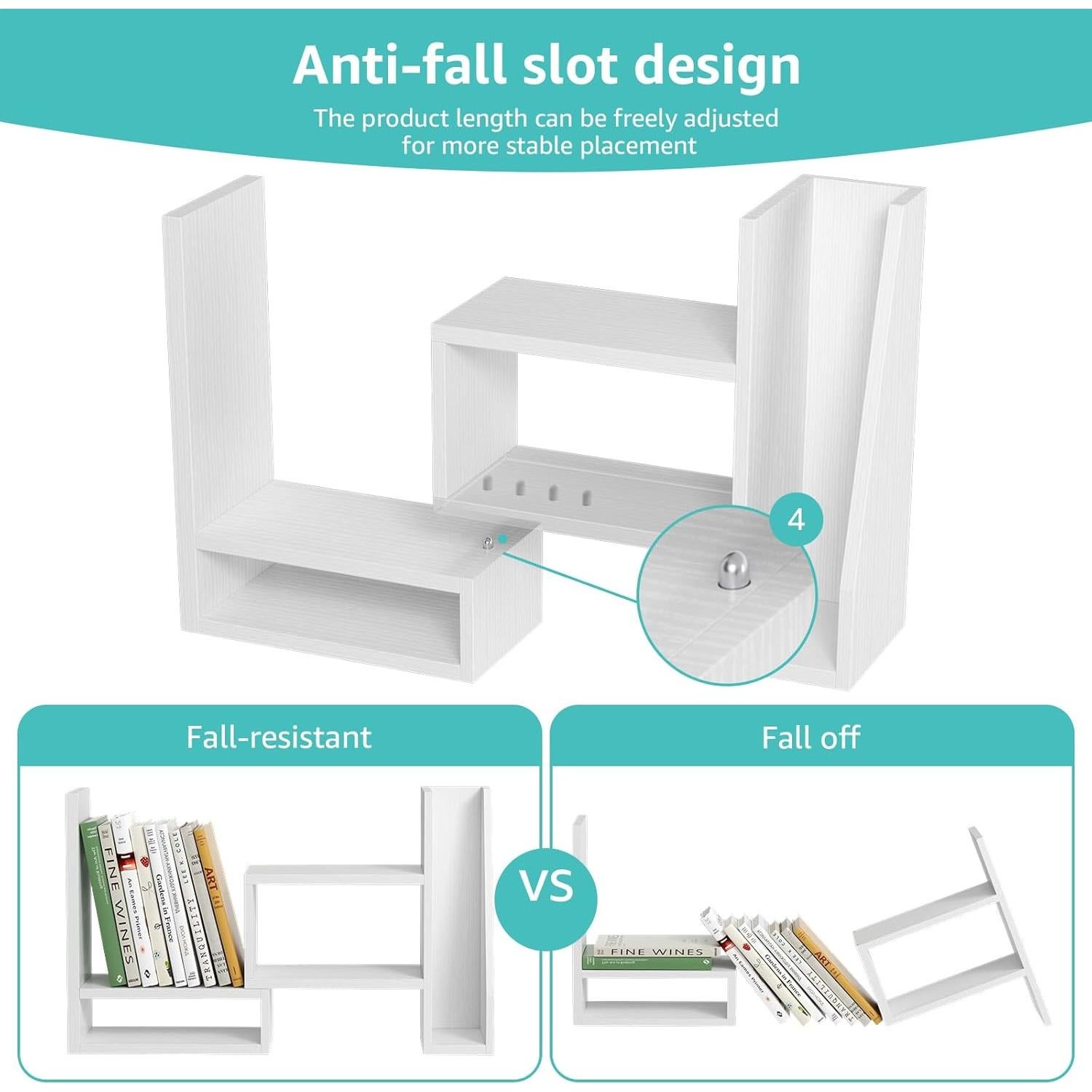 Estante Organizador de Escritorio NUTIKAS DOS-W1-01 Blanco Ajustable