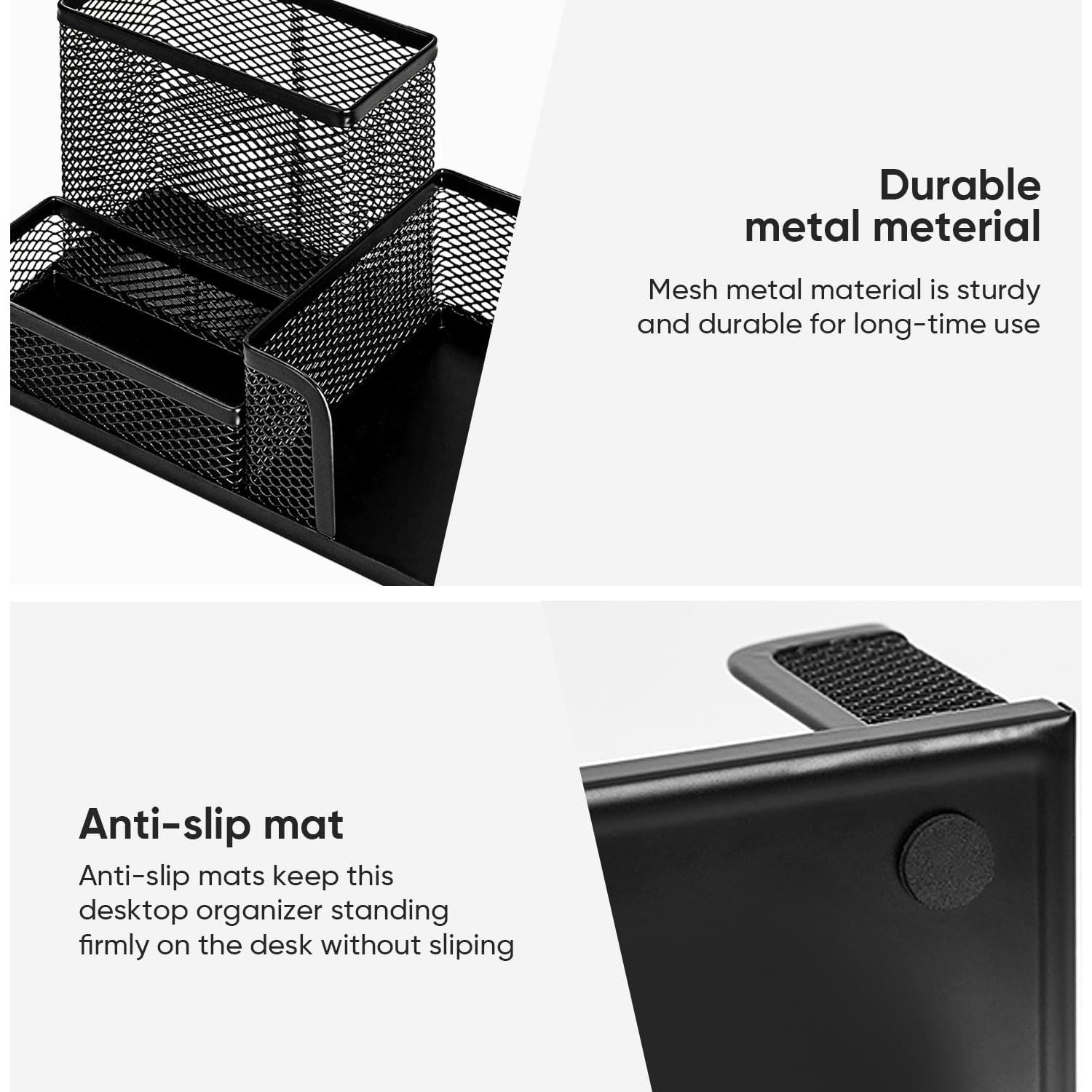 Organizador de Escritorio Deli 3 Compartimentos Negro