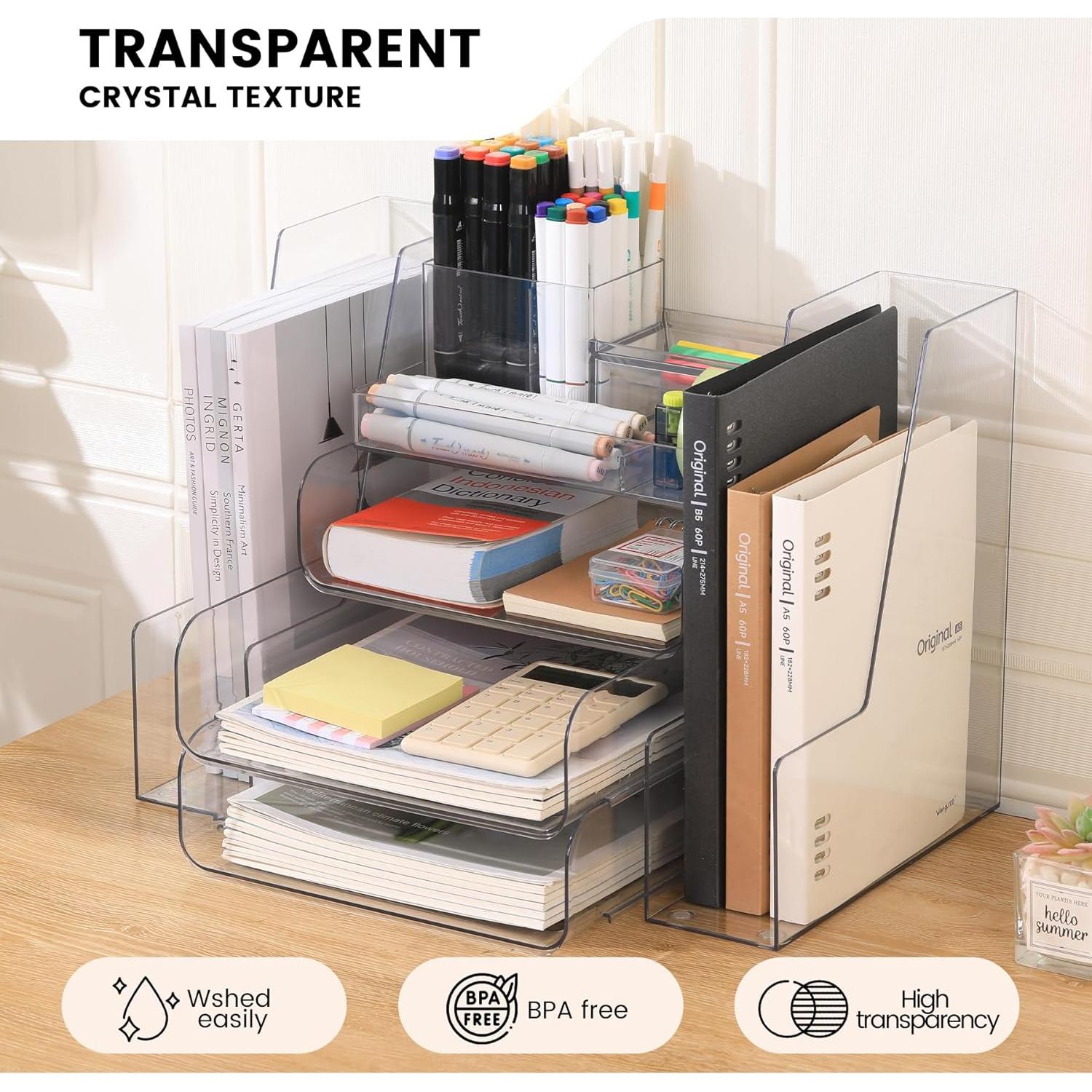 Organizador de Escritorio CiWiVOKi 4 Niveles Transparente