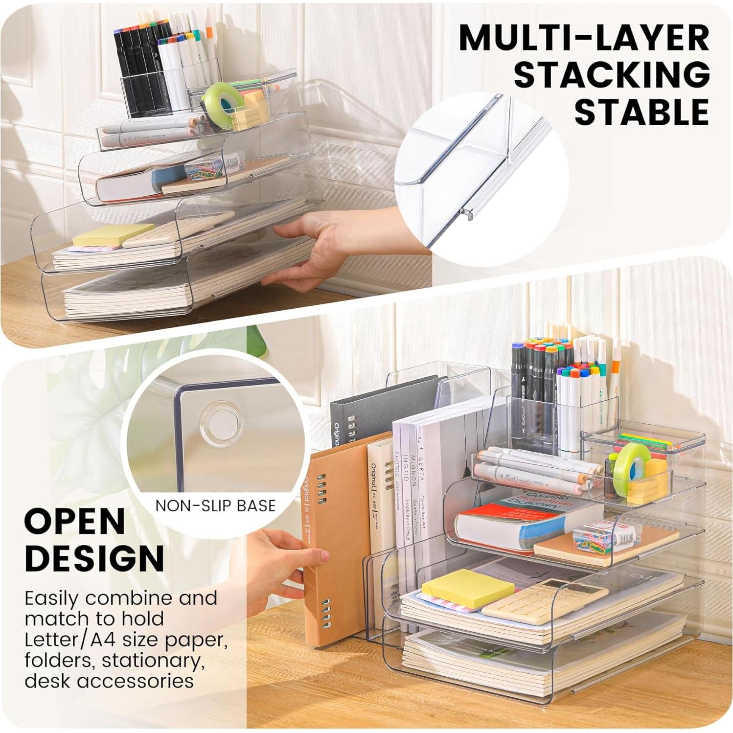 Organizador de Escritorio CiWiVOKi 4 Niveles Transparente