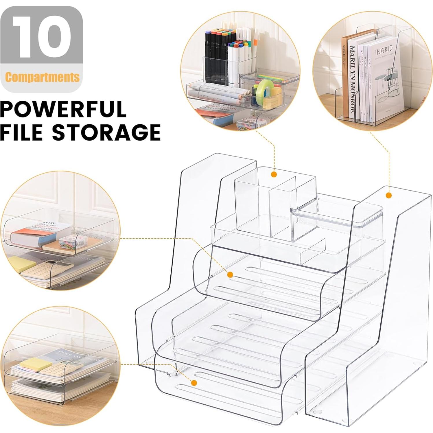 Organizador de Escritorio CiWiVOKi 4 Niveles Transparente
