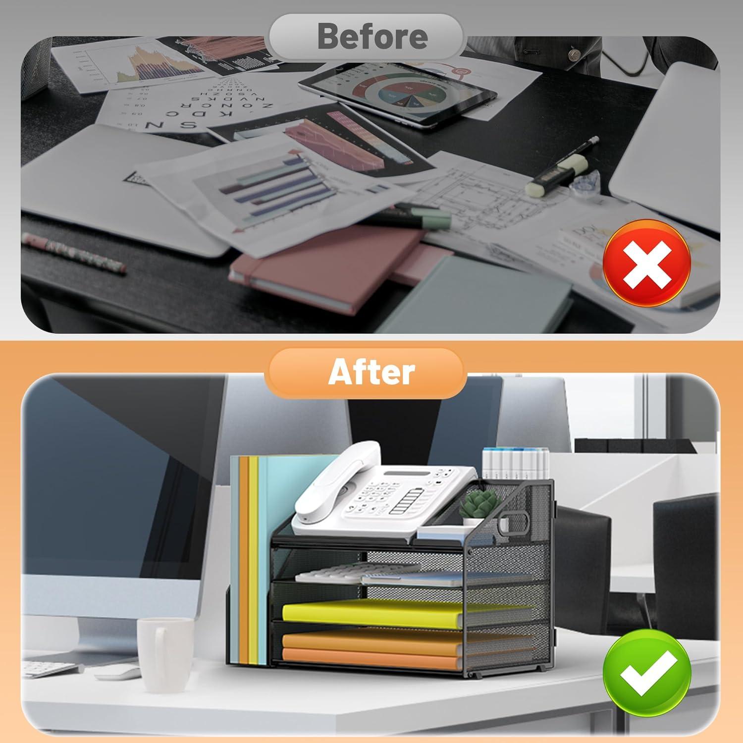 Organizador de Escritorio Docnest 4 Niveles Malla Negro