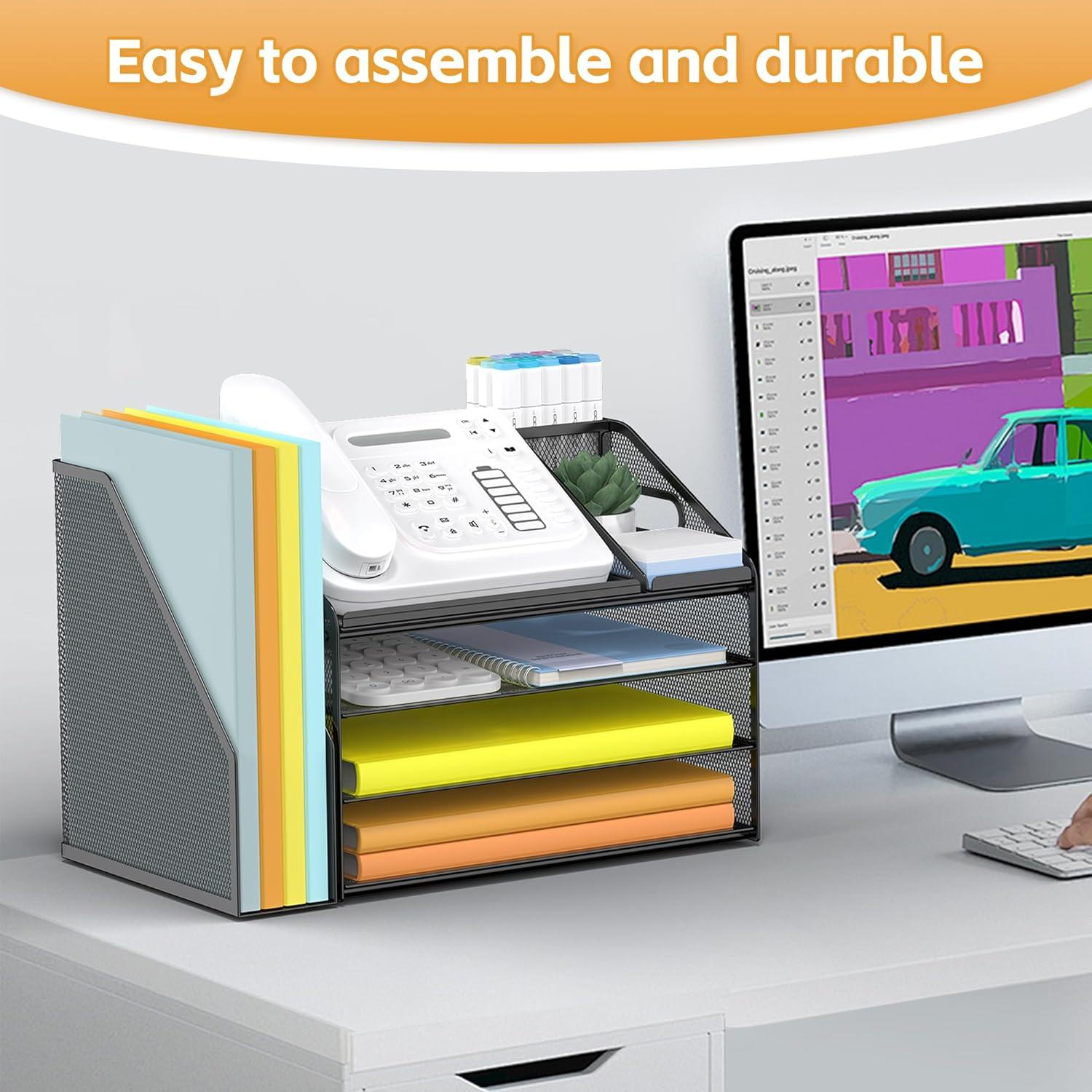 Organizador de Escritorio Docnest 4 Niveles Malla Negro