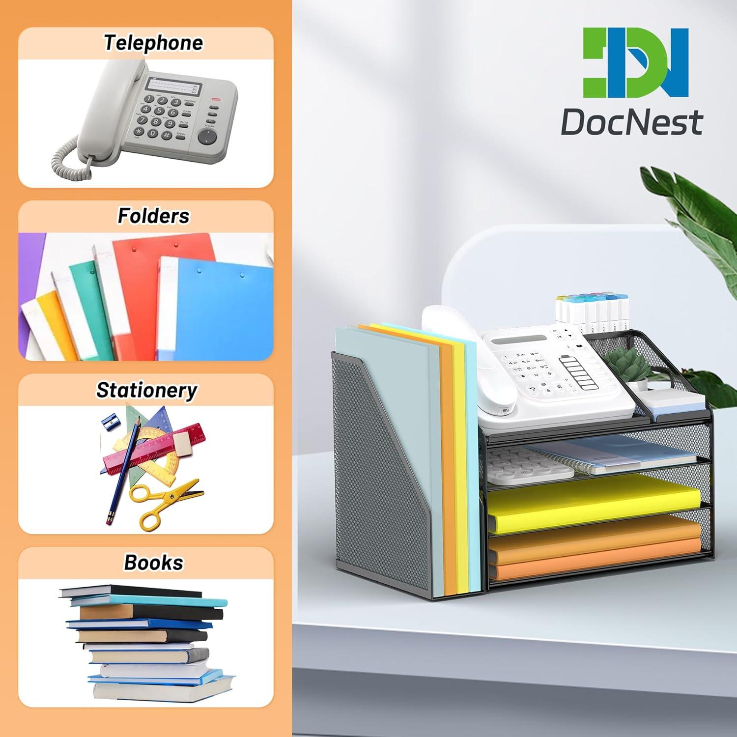 Organizador de Escritorio Docnest 4 Niveles Malla Negro