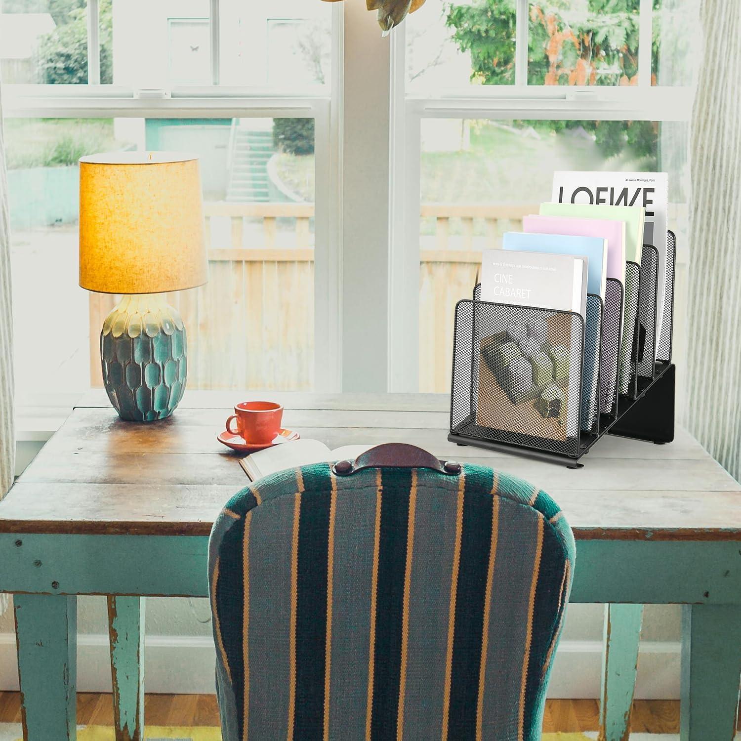 Organizador de Archivos LEKETREE de Metal Negro 5 Secciones