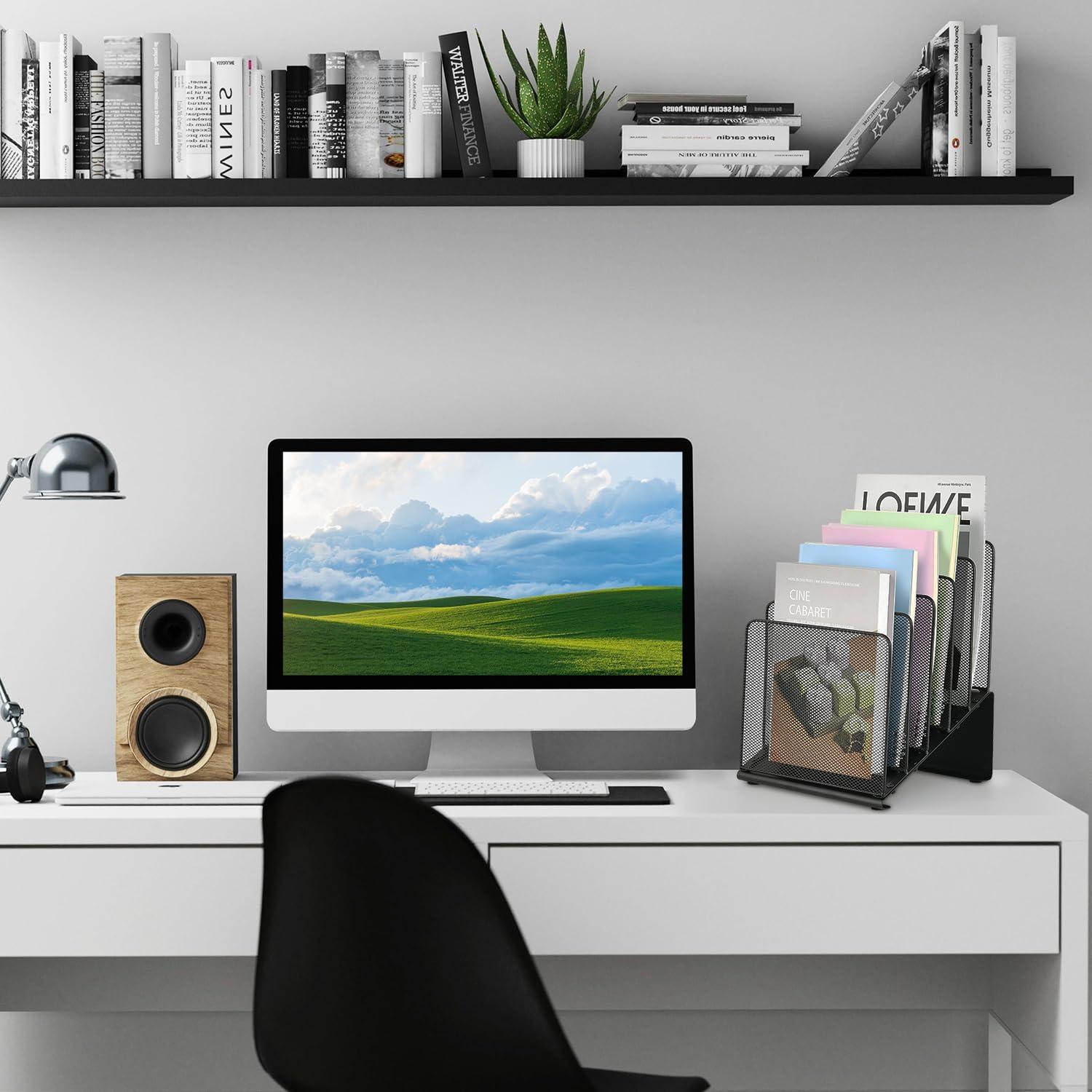 Organizador de Archivos LEKETREE de Metal Negro 5 Secciones