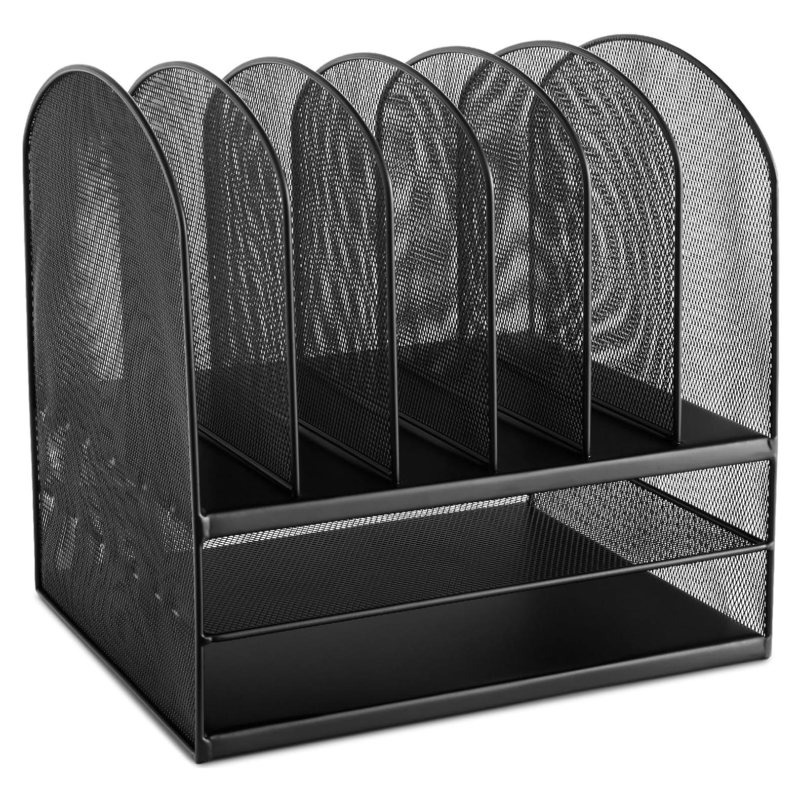 Organizador de Escritorio Safco Onyx, 2 Bandejas y 6 Compartimentos