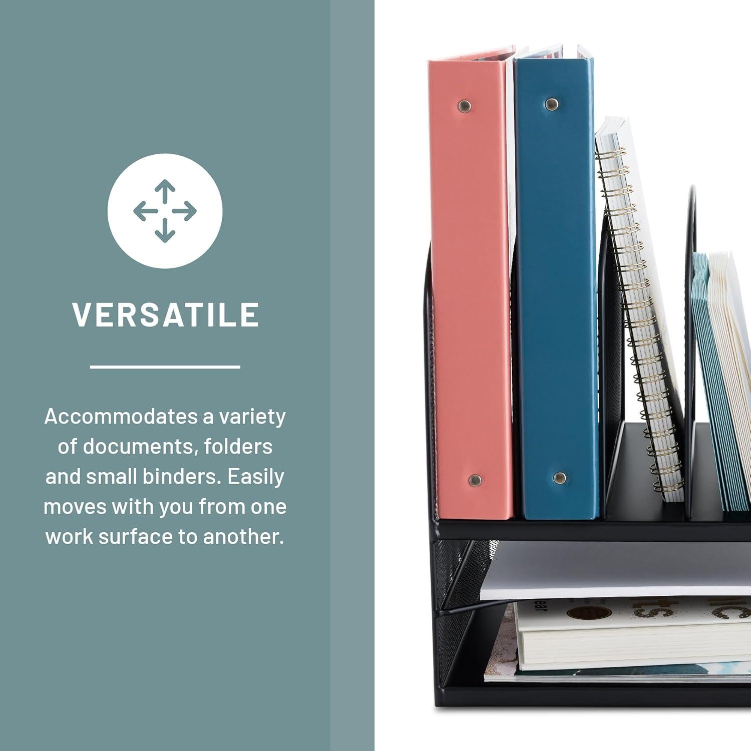 Organizador de Escritorio Safco Onyx, 2 Bandejas y 6 Compartimentos