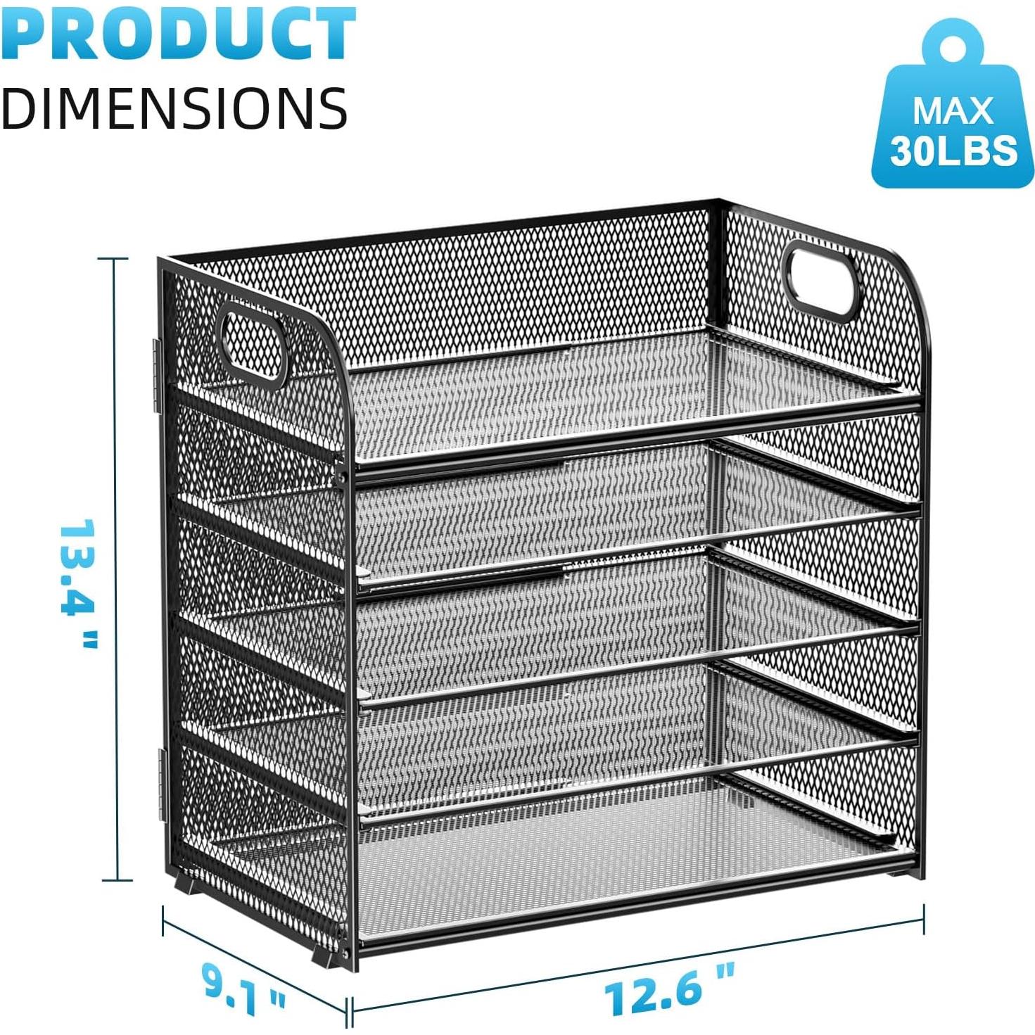 Organizador de Papel Marbrasse 5 Niveles Malla Negro