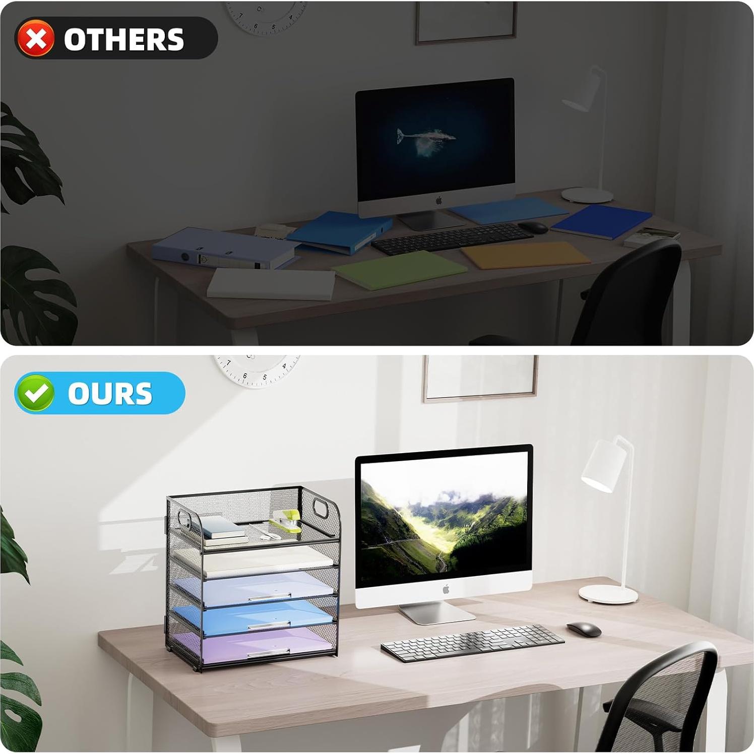 Organizador de Papel Marbrasse 5 Niveles Malla Negro