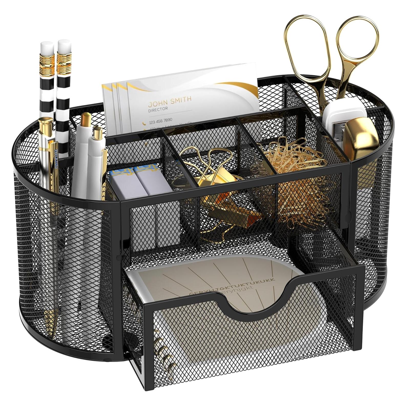 Organizador de Escritorio SUPEASY con 9 Compartimentos Negro