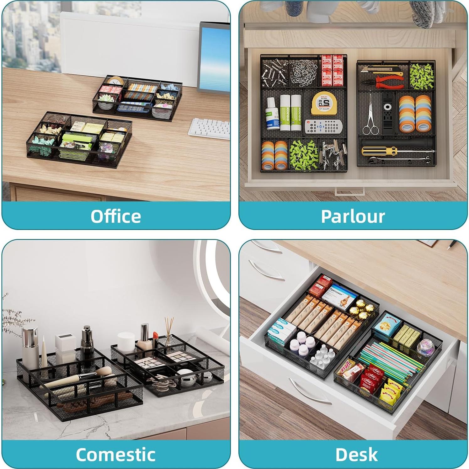 Organizador de Cajón Marbrasse 2 Pack con Divisores Ajustables