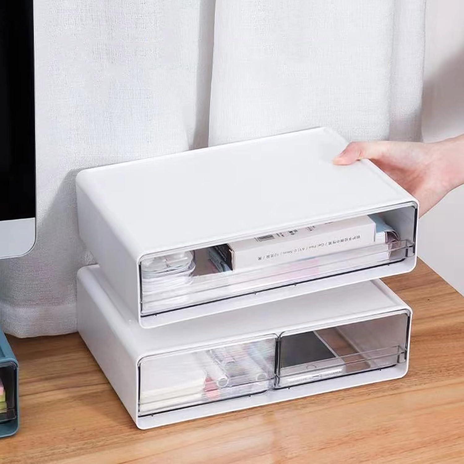 Organizador de Escritorio Zyners Blanco 3 Cajones Apilables