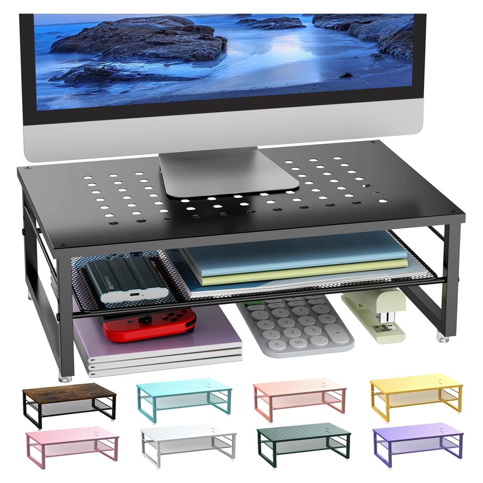 Soporte Elevador de Monitor Metal Gianotter D-3 Negro 39.9x25.9cm