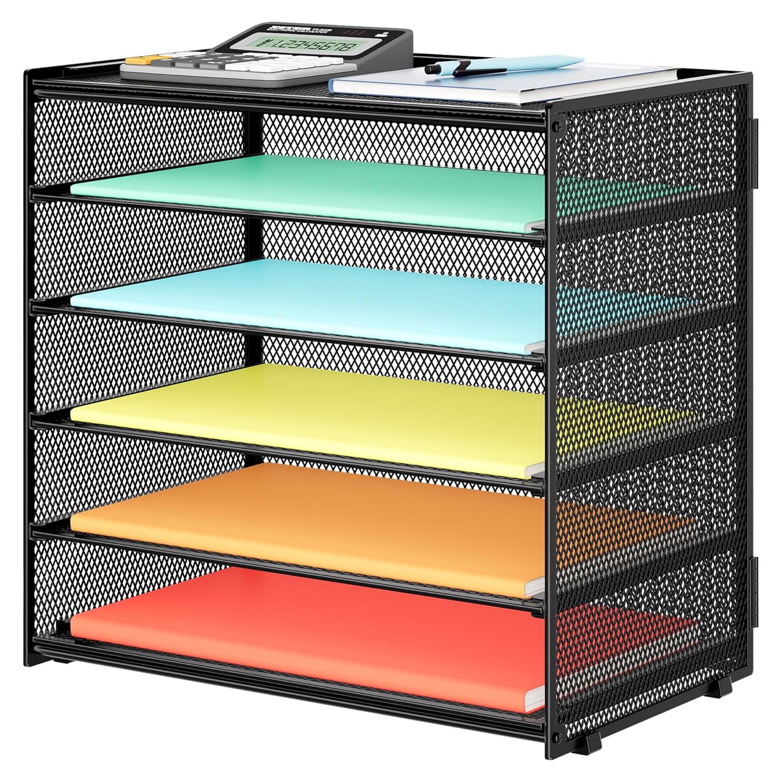 Organizador de Papel de Escritorio Biciyarn 6 Niveles Negro