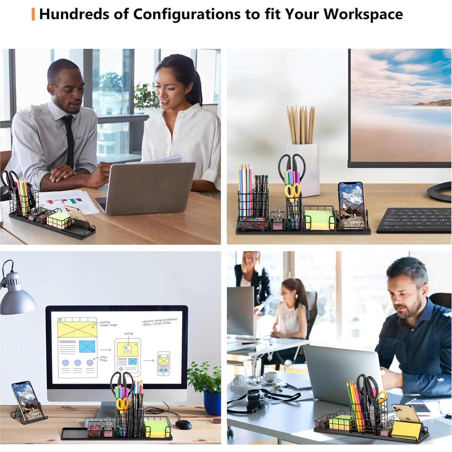 Organizador de Escritorio Topwey 7 en 1 Negro DIY