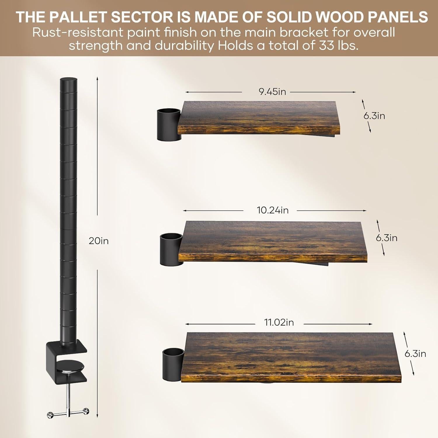 Estante de Escritorio PawsWhirl 3 Niveles Ajustable 14.97 kg