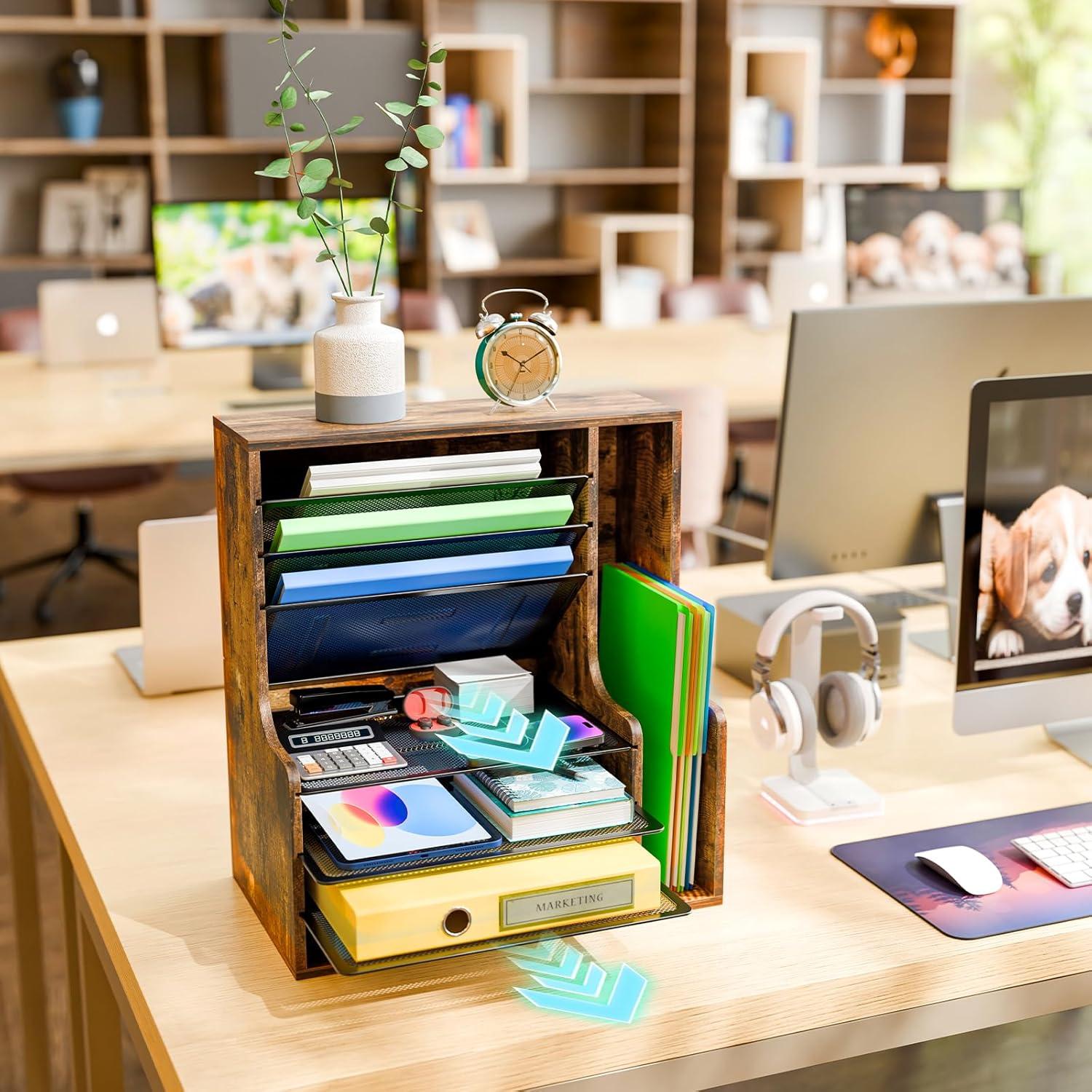 Organizador de Escritorio Simple Trending 7 Niveles Madera 40.64x22.86x43.18 cm