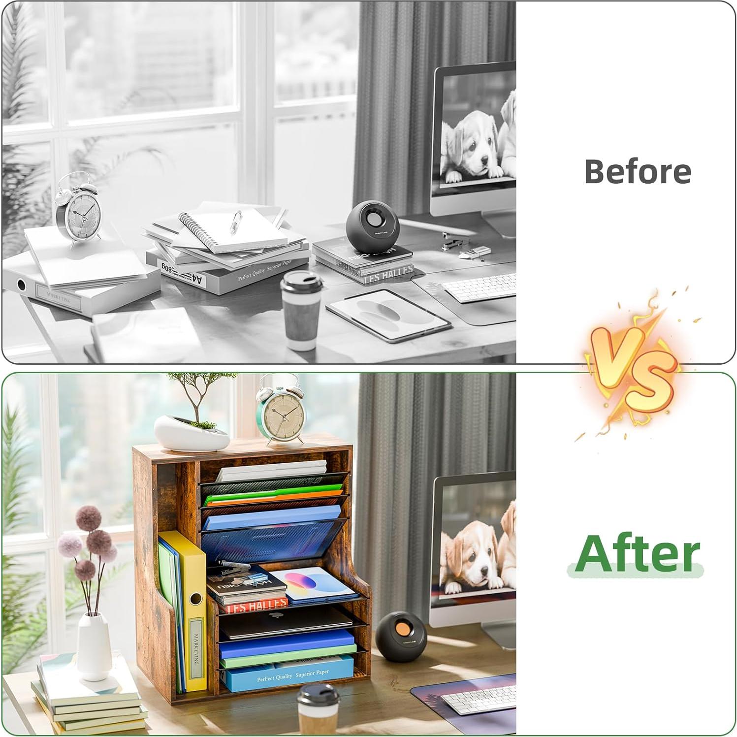 Organizador de Escritorio Simple Trending 7 Niveles Madera 40.64x22.86x43.18 cm