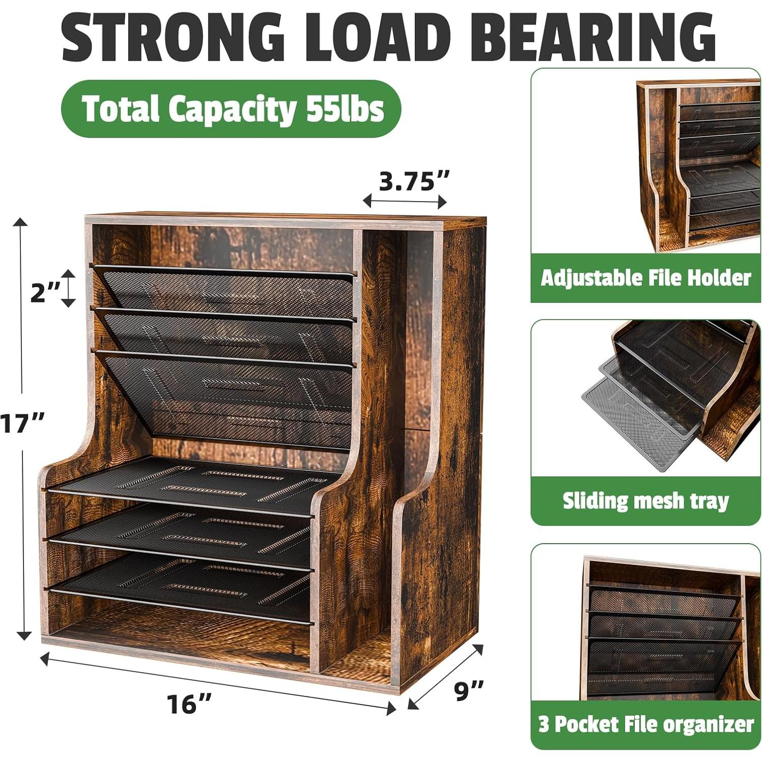 Organizador de Escritorio Simple Trending 7 Niveles Madera 40.64x22.86x43.18 cm