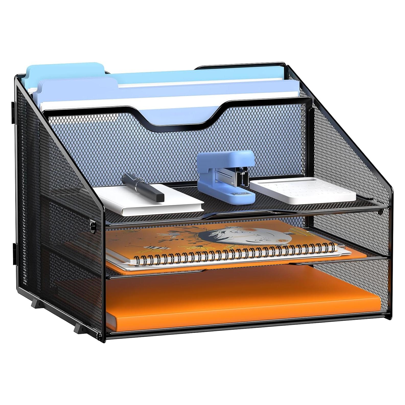 Organizador de Escritorio Gawerk con 3 Bandejas y 2 Soportes Verticales