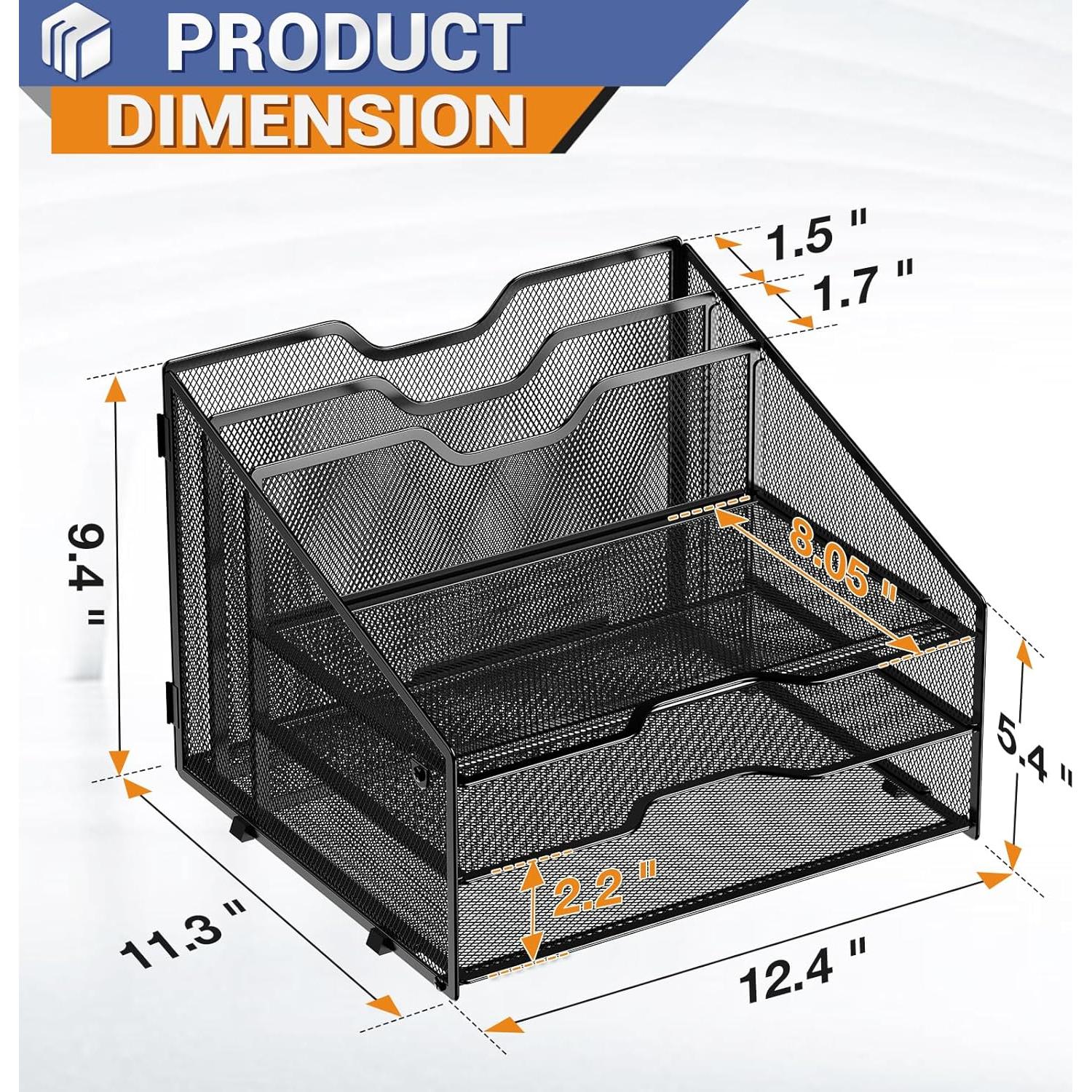 Organizador de Escritorio Gawerk con 3 Bandejas y 2 Soportes Verticales