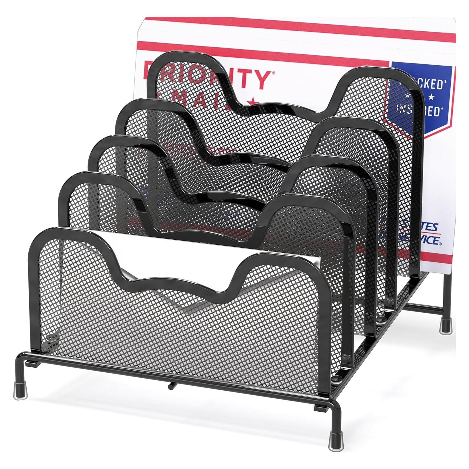 Organizador de Archivos Vertical Simple Houseware 5 Secciones Negro