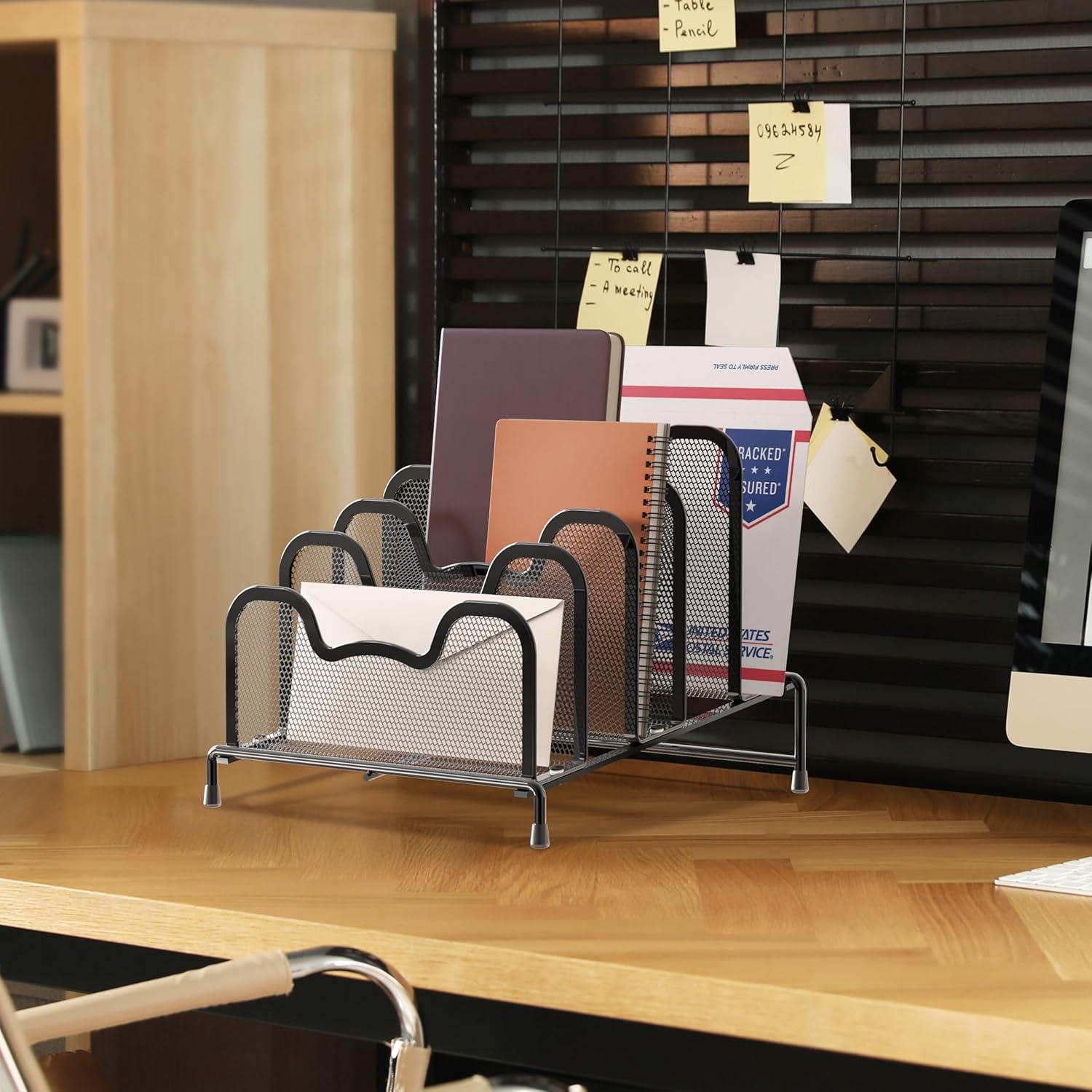 Organizador de Archivos Vertical Simple Houseware 5 Secciones Negro