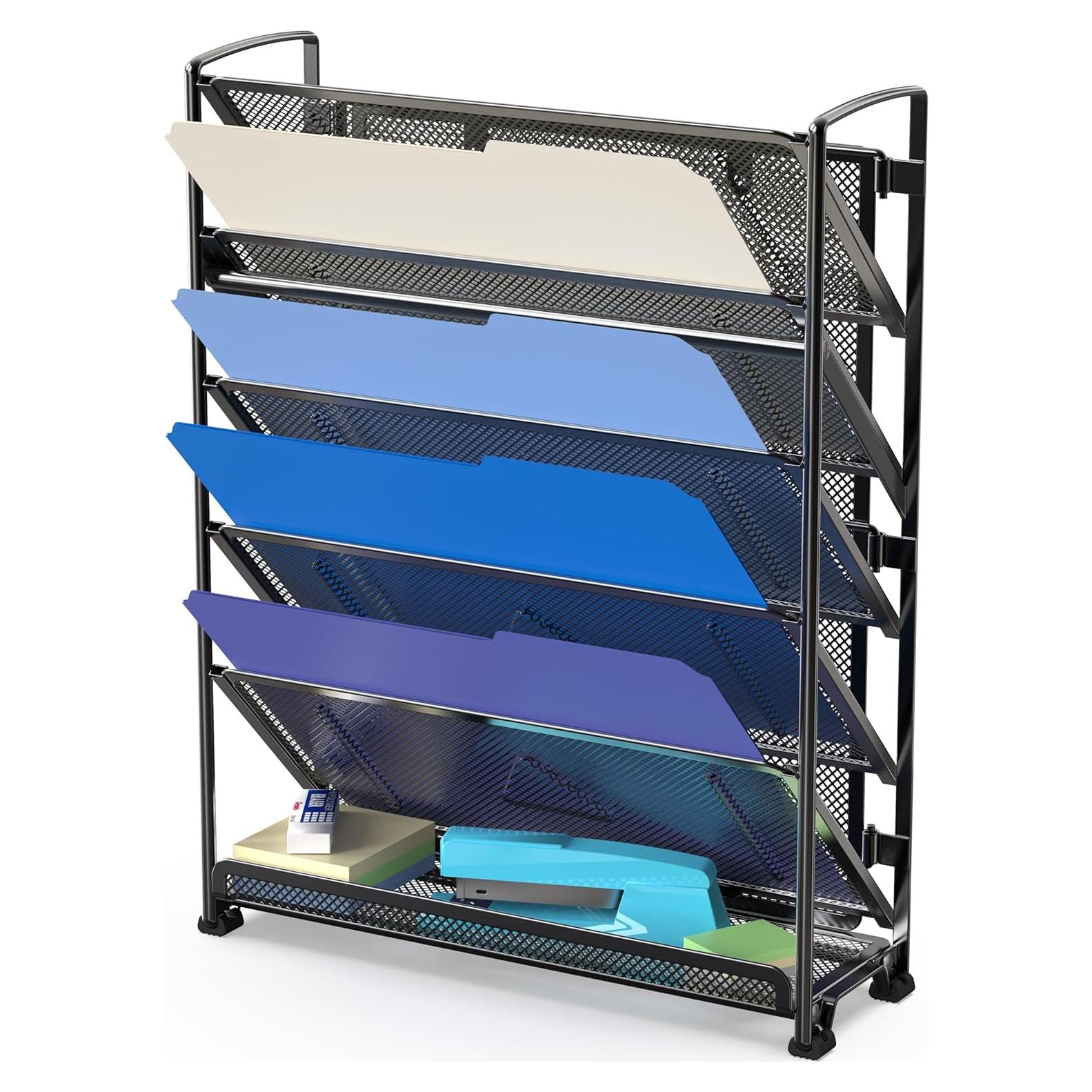 Organizador de Documentos de Pared Simple Houseware 6 Niveles Negro