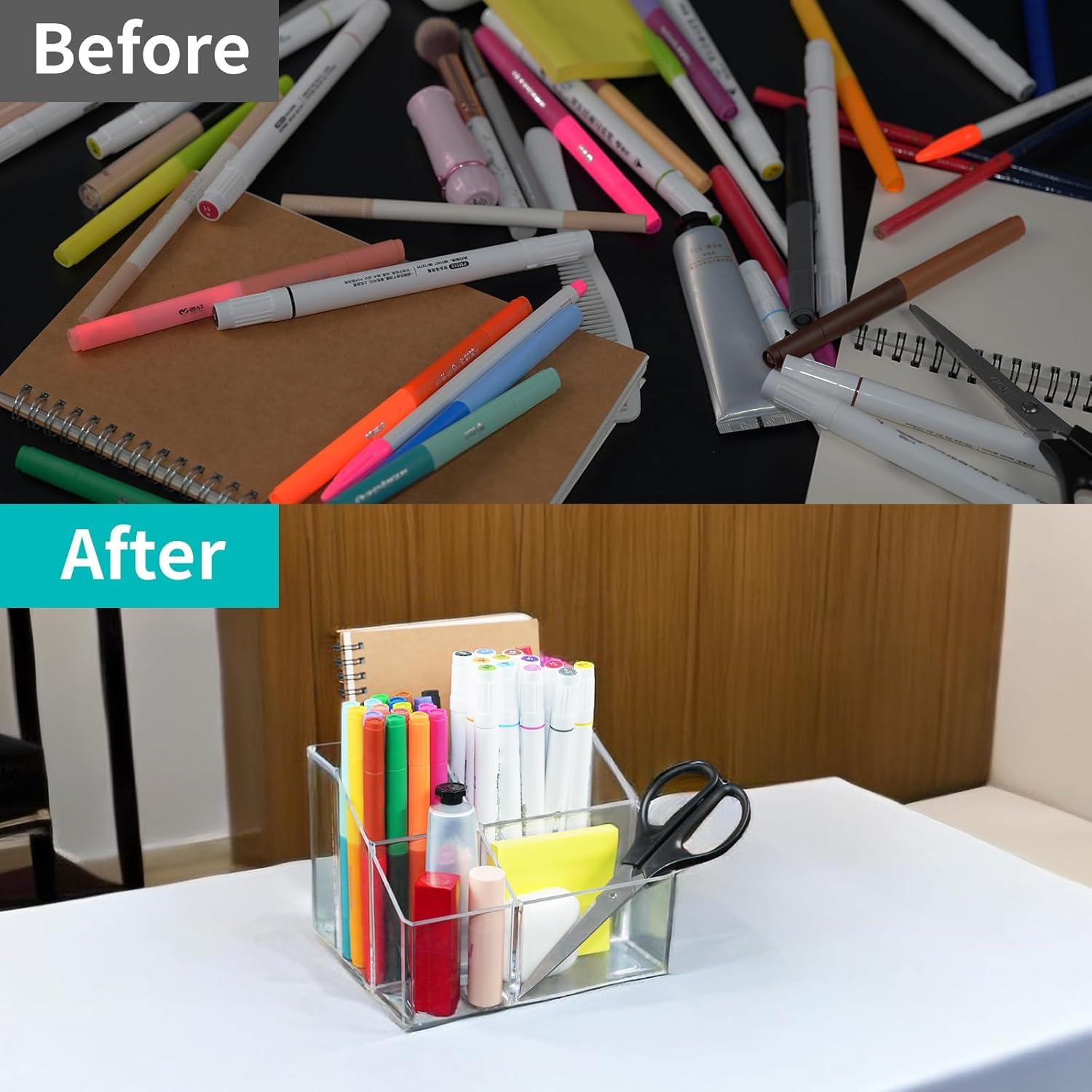 Organizador de Escritorio Acrílico HSYMQ 5 Compartimentos