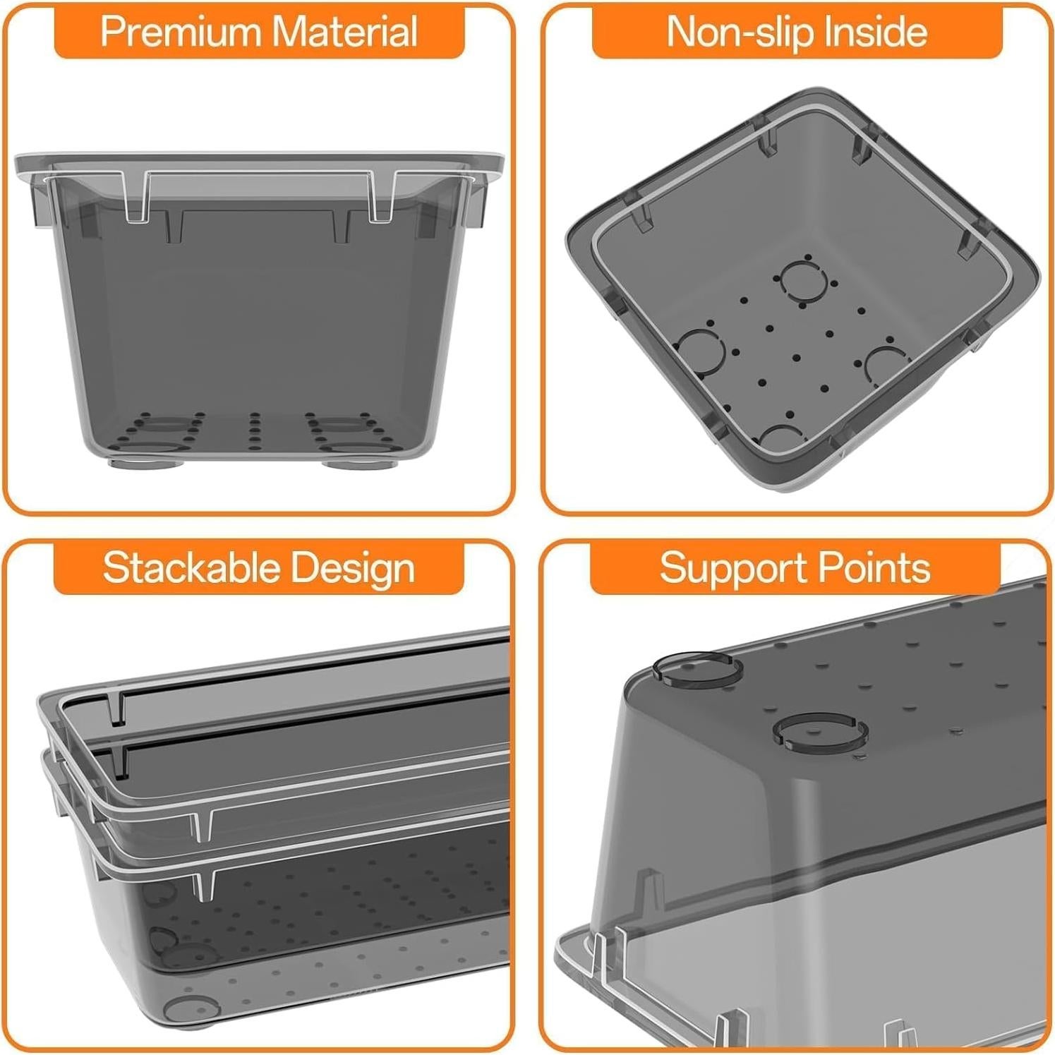 WOWBOX Juego de Organizadores de Cajones 32 Piezas Plástico Transparente