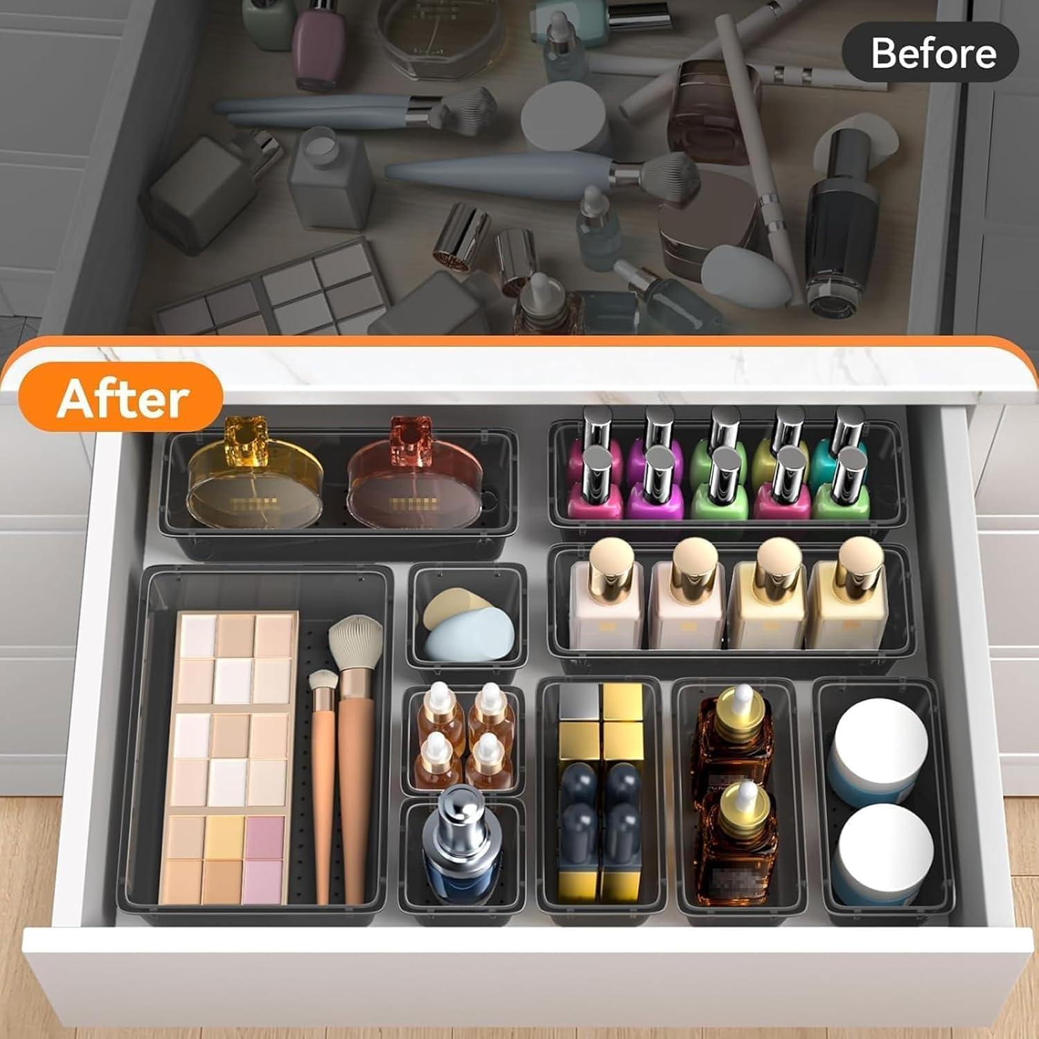 WOWBOX Juego de Organizadores de Cajones 32 Piezas Plástico Transparente