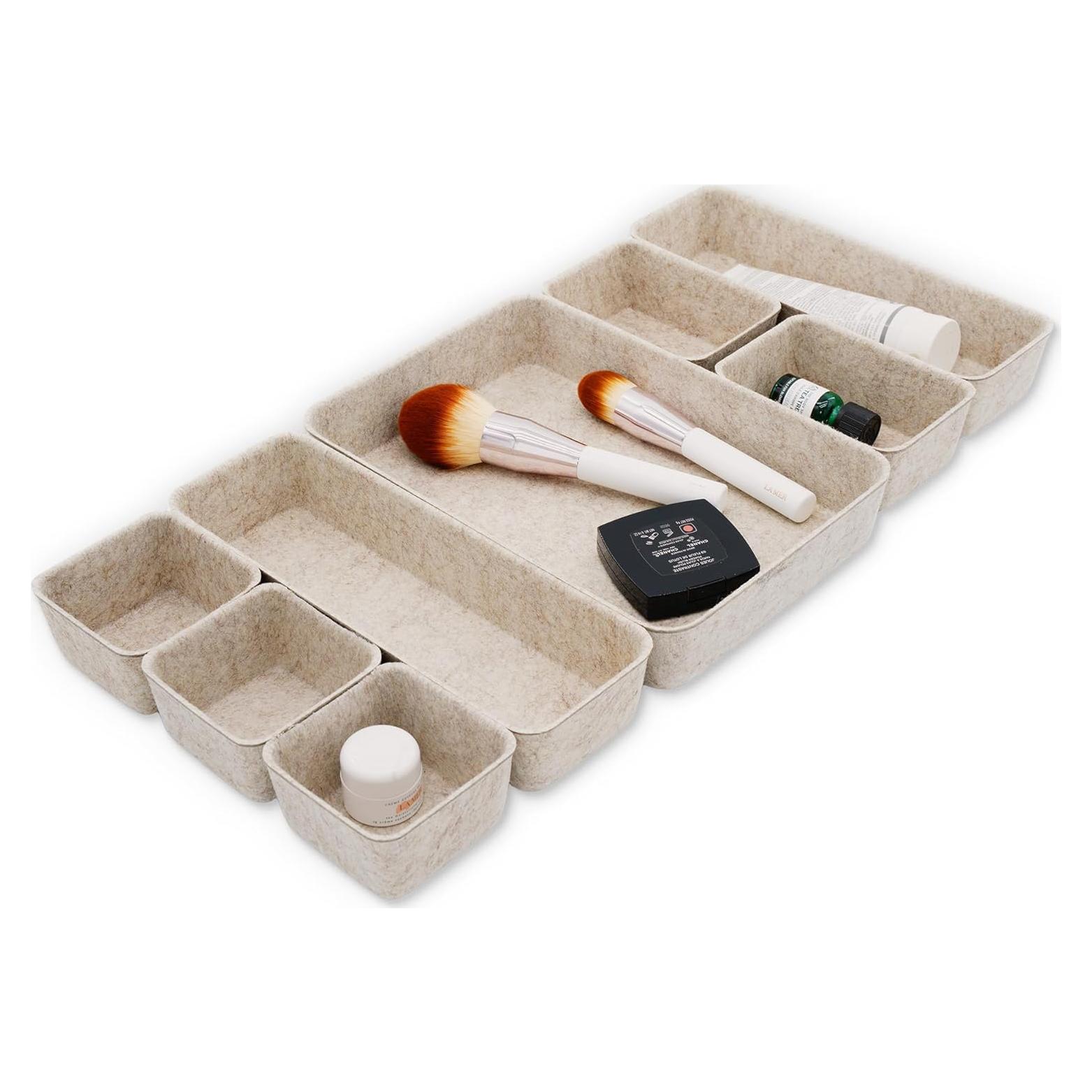 Organizador de Cajón de Escritorio Welaxy 8 Piezas Beige Avena