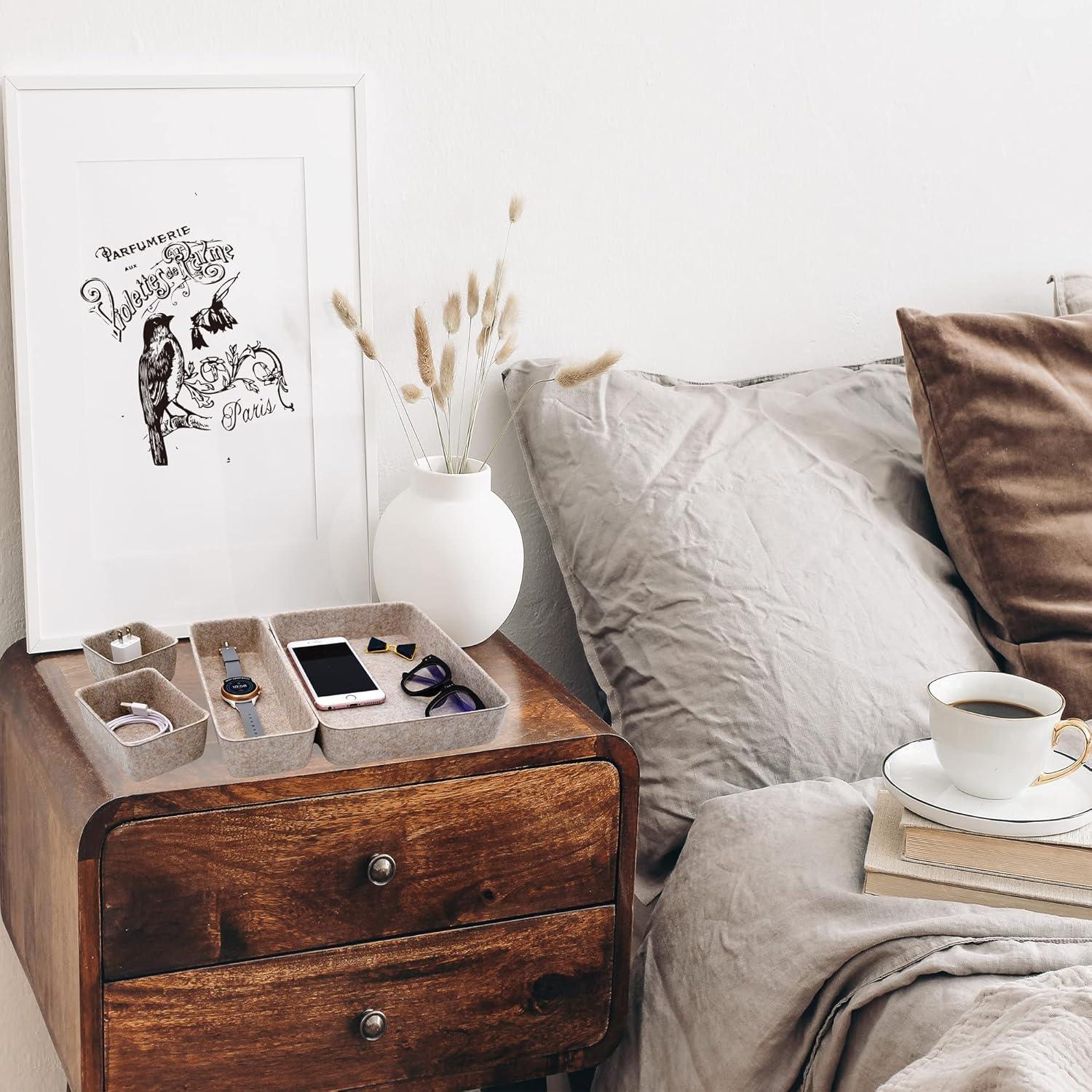 Organizador de Cajón de Escritorio Welaxy 8 Piezas Beige Avena