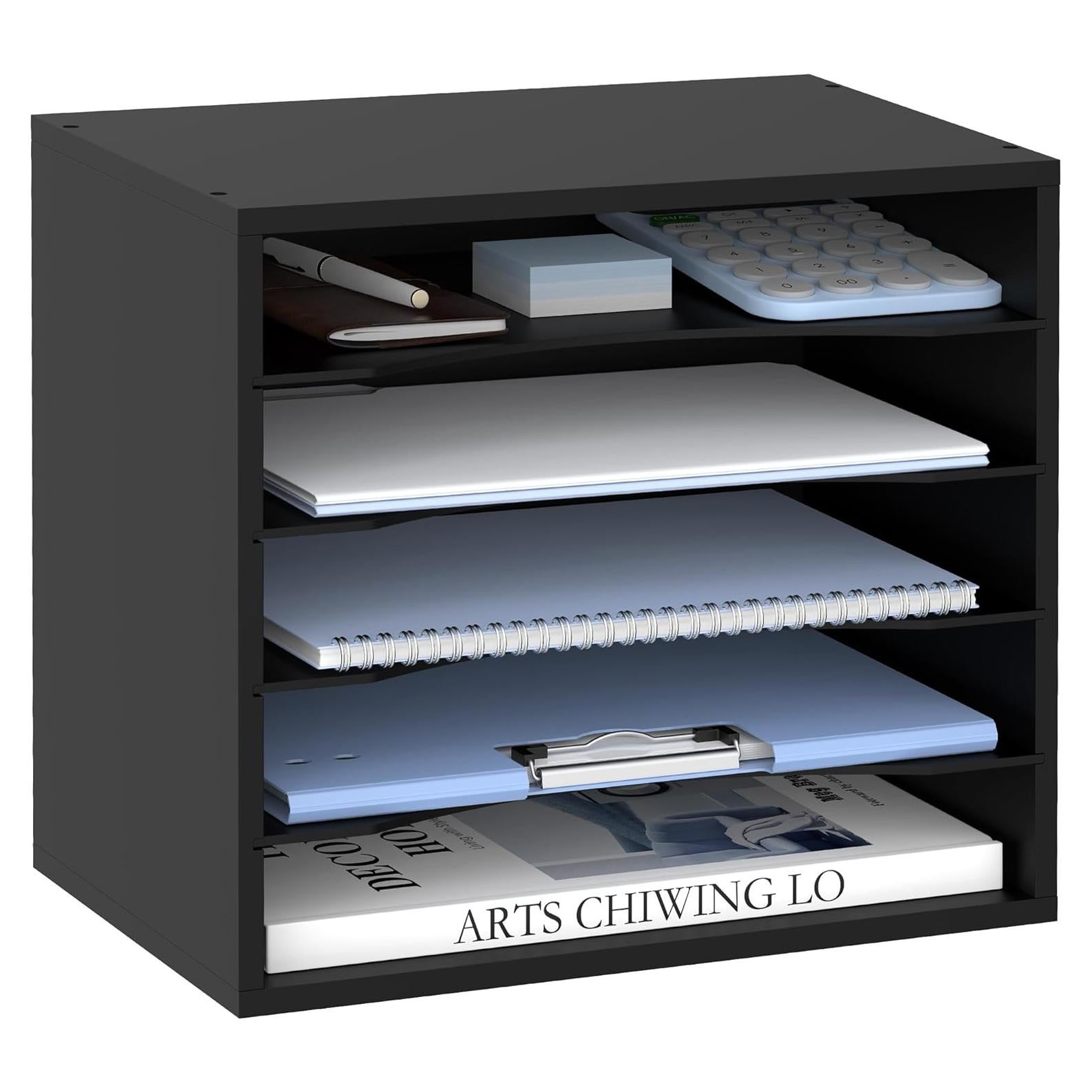 Organizador de Escritorio SUPEASY de Madera 5 Niveles Negro