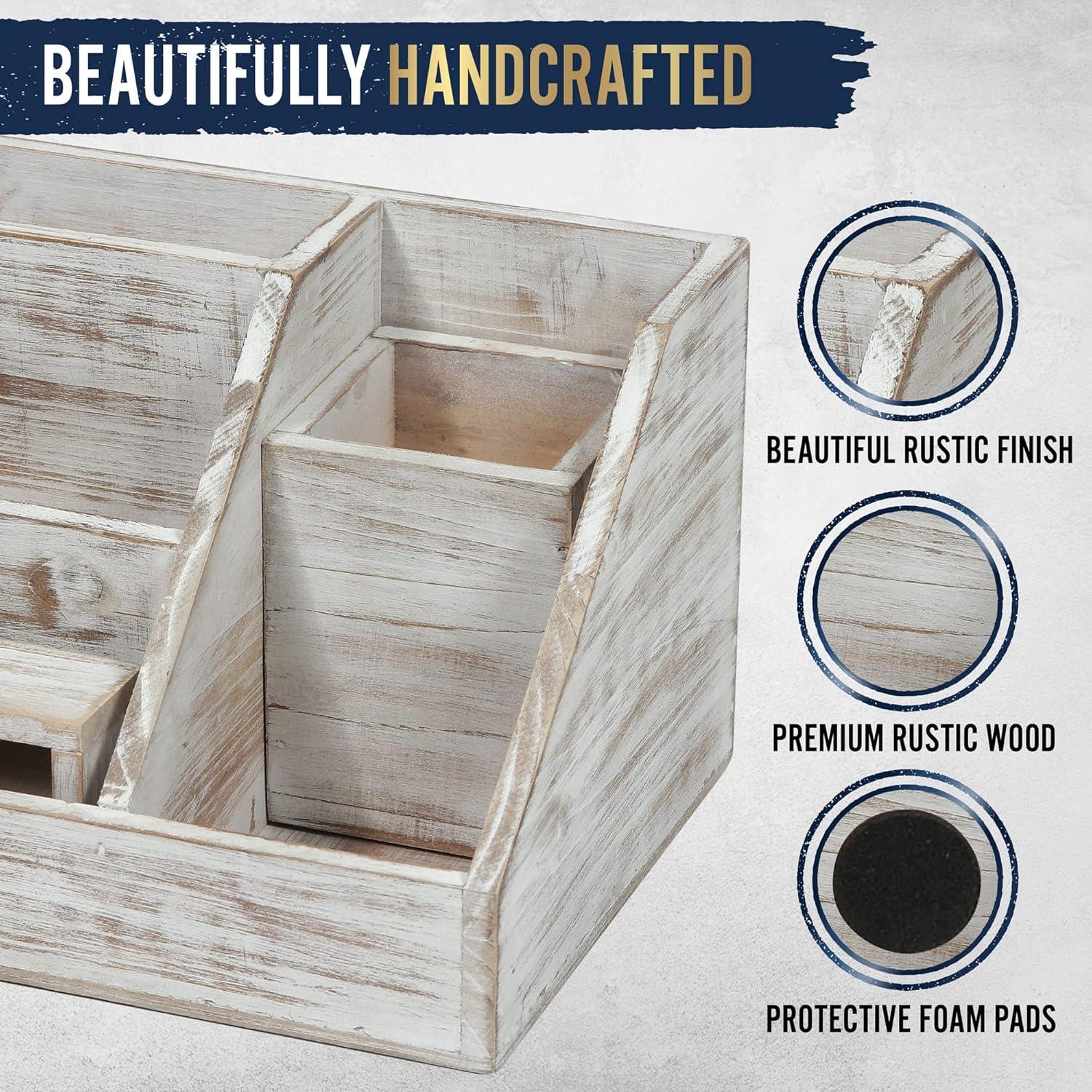 Conjunto Organizador de Escritorio Madera Blanqueada HBCY 3 Piezas