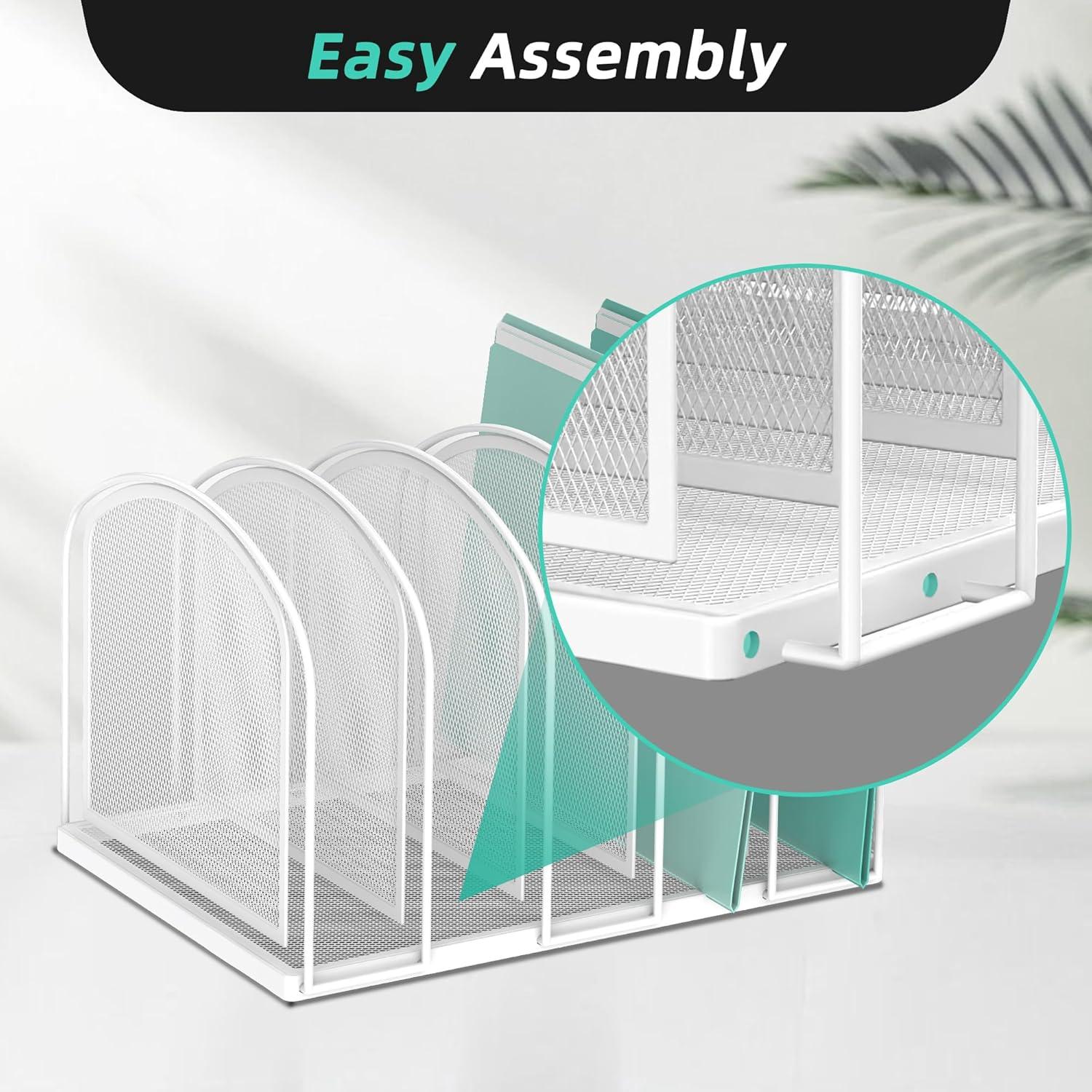 Organizador de Archivos Vertical SUPEASY de 5 Secciones Blanco