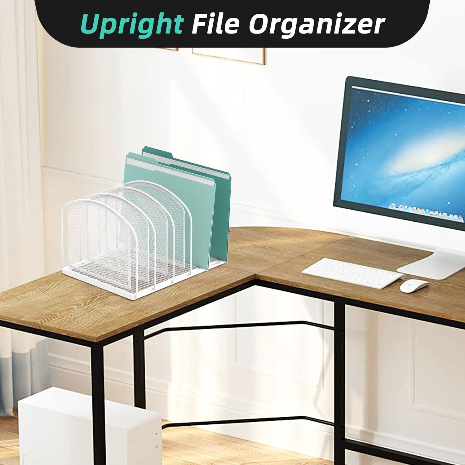 Organizador de Archivos Vertical SUPEASY de 5 Secciones Blanco