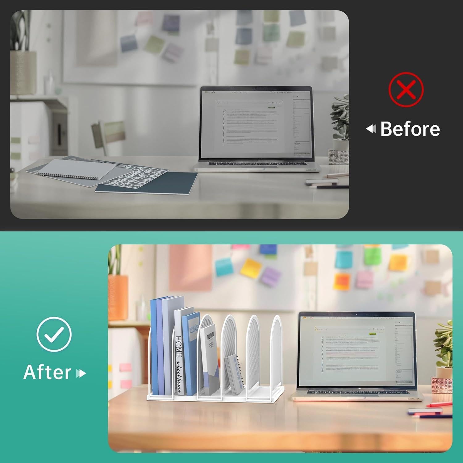 Organizador de Archivos Vertical SUPEASY de 5 Secciones Blanco