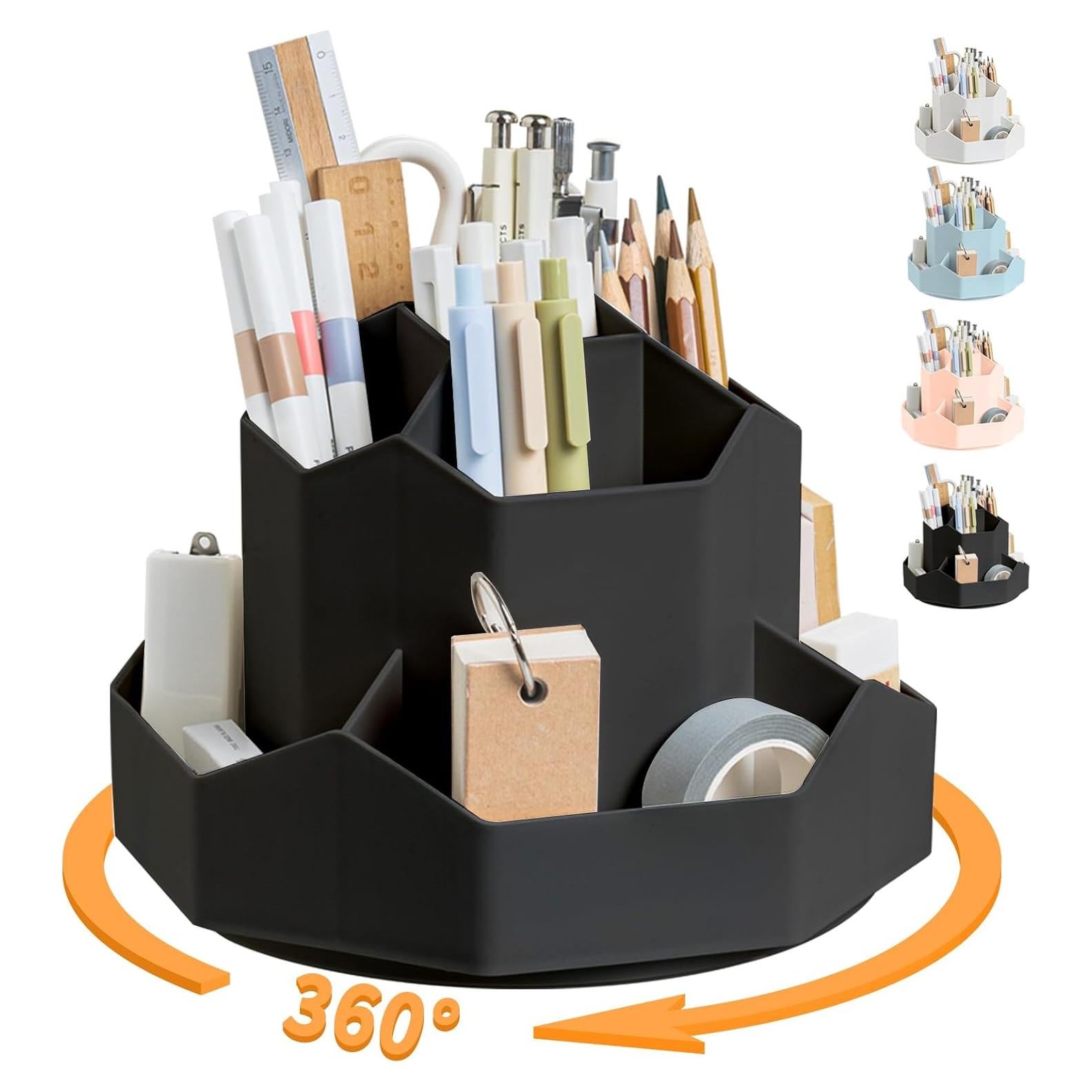 Soporte para Lápices Rotatorio 360° Cayxenful Negro