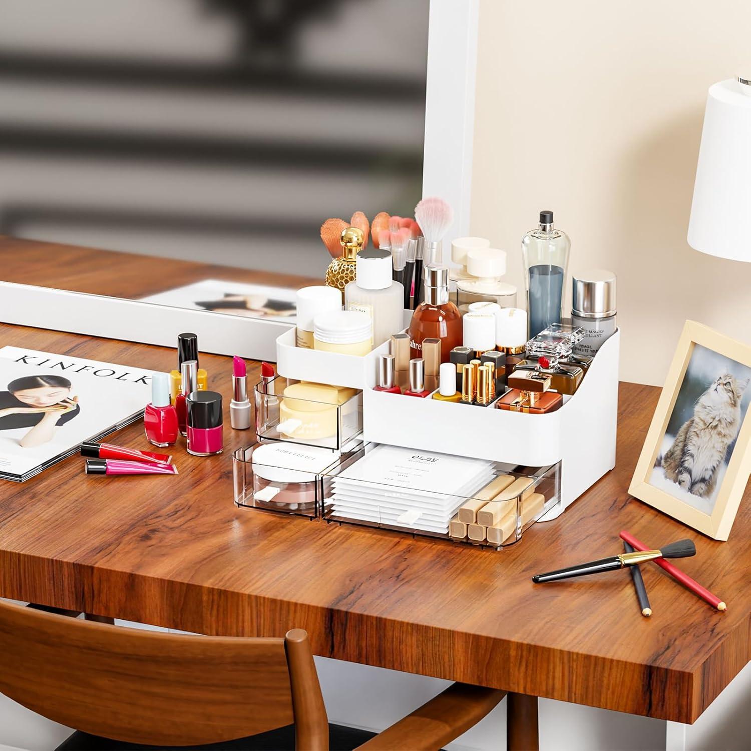 Organizador de Maquillaje SuoXing Blanco con 3 Cajones