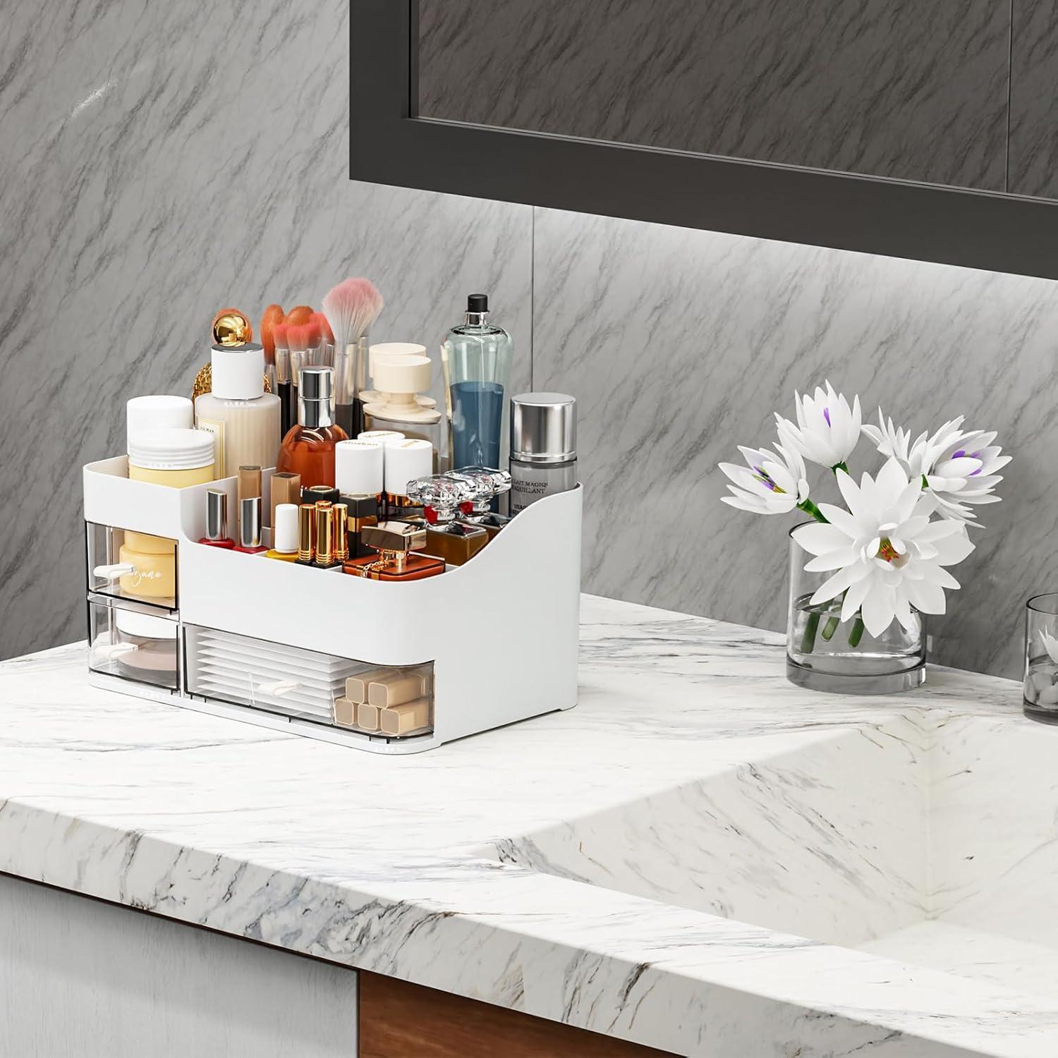 Organizador de Maquillaje SuoXing Blanco con 3 Cajones