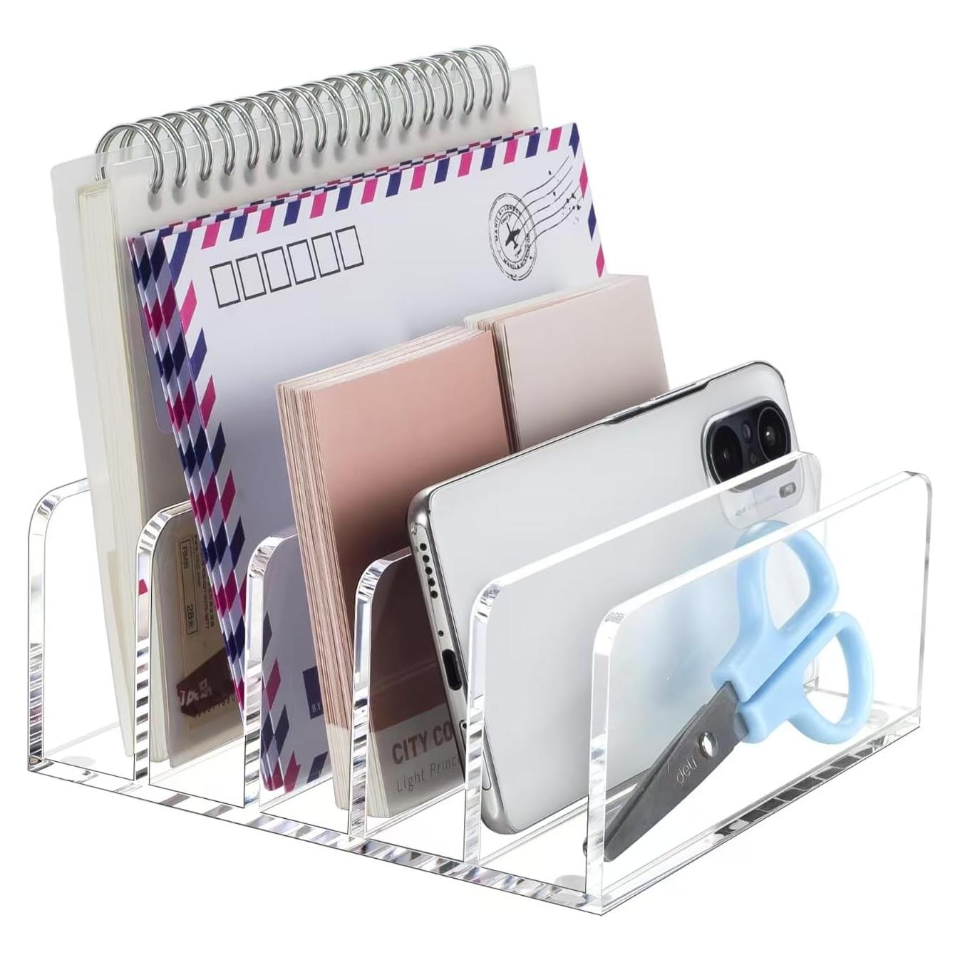 Organizador de Correo Acrílico BEYGORM 5 Compartimentos Transparente