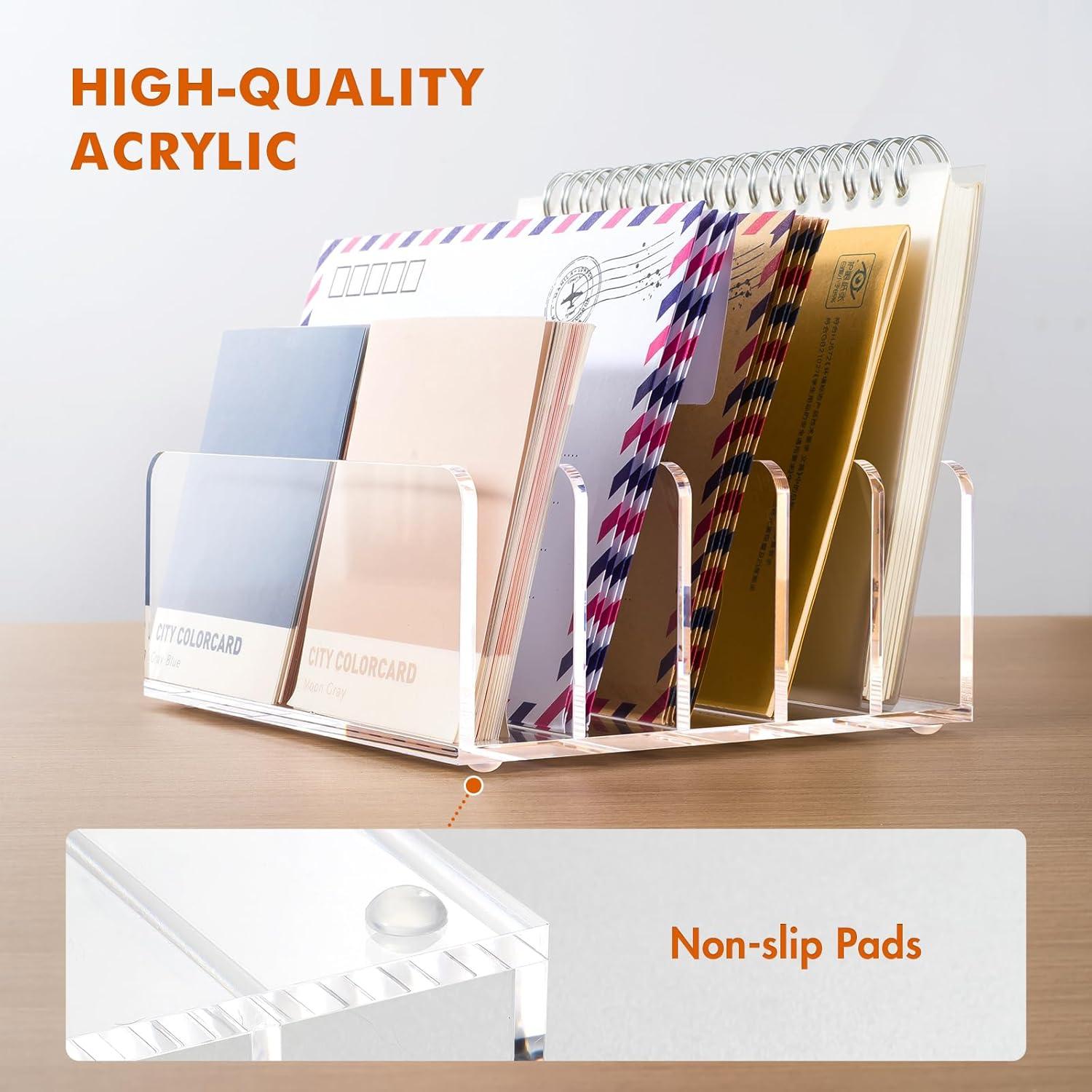 Organizador de Correo Acrílico BEYGORM 5 Compartimentos Transparente