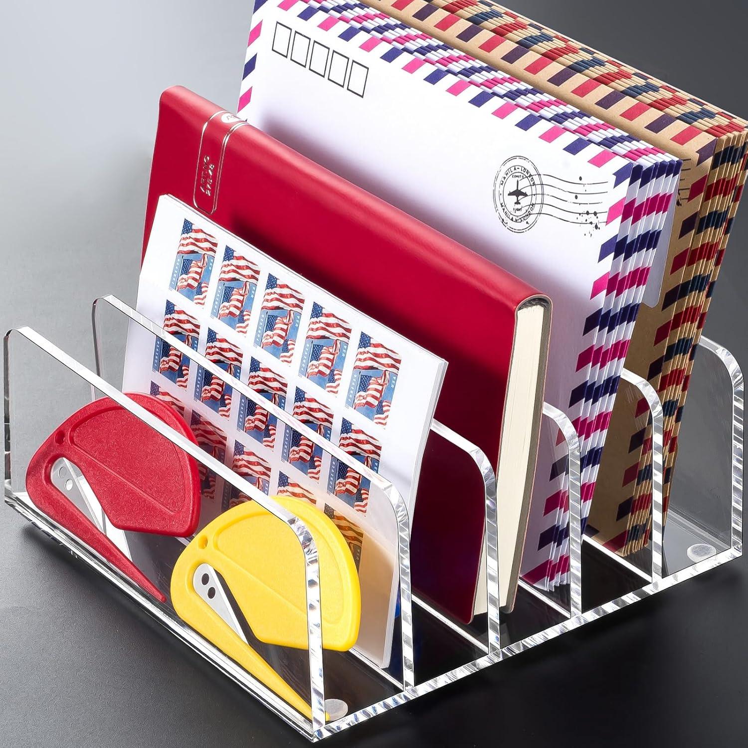 Organizador de Correo Acrílico BEYGORM 5 Compartimentos Transparente