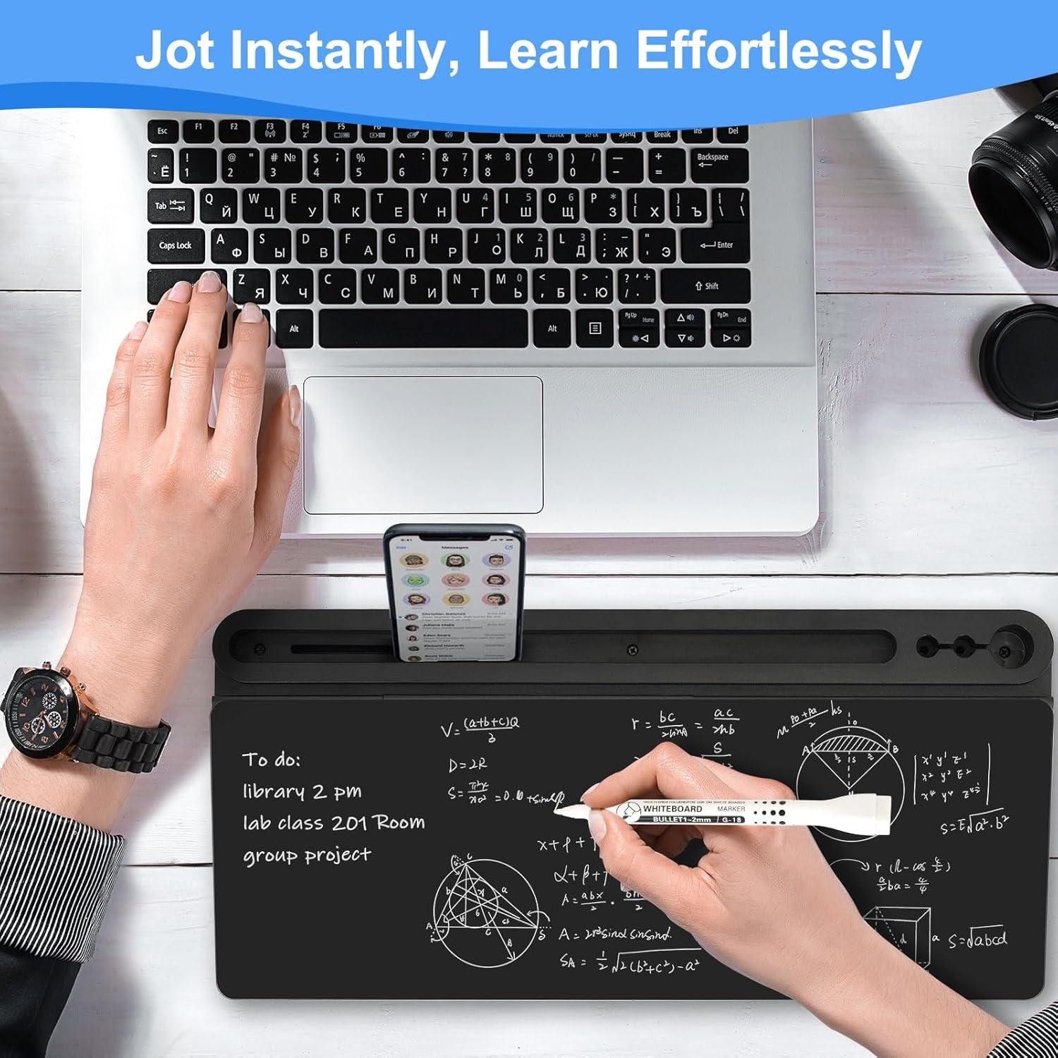 Pizarra de Vidrio para Escritorio WALGLASS 38x17.8cm con Almacenamiento