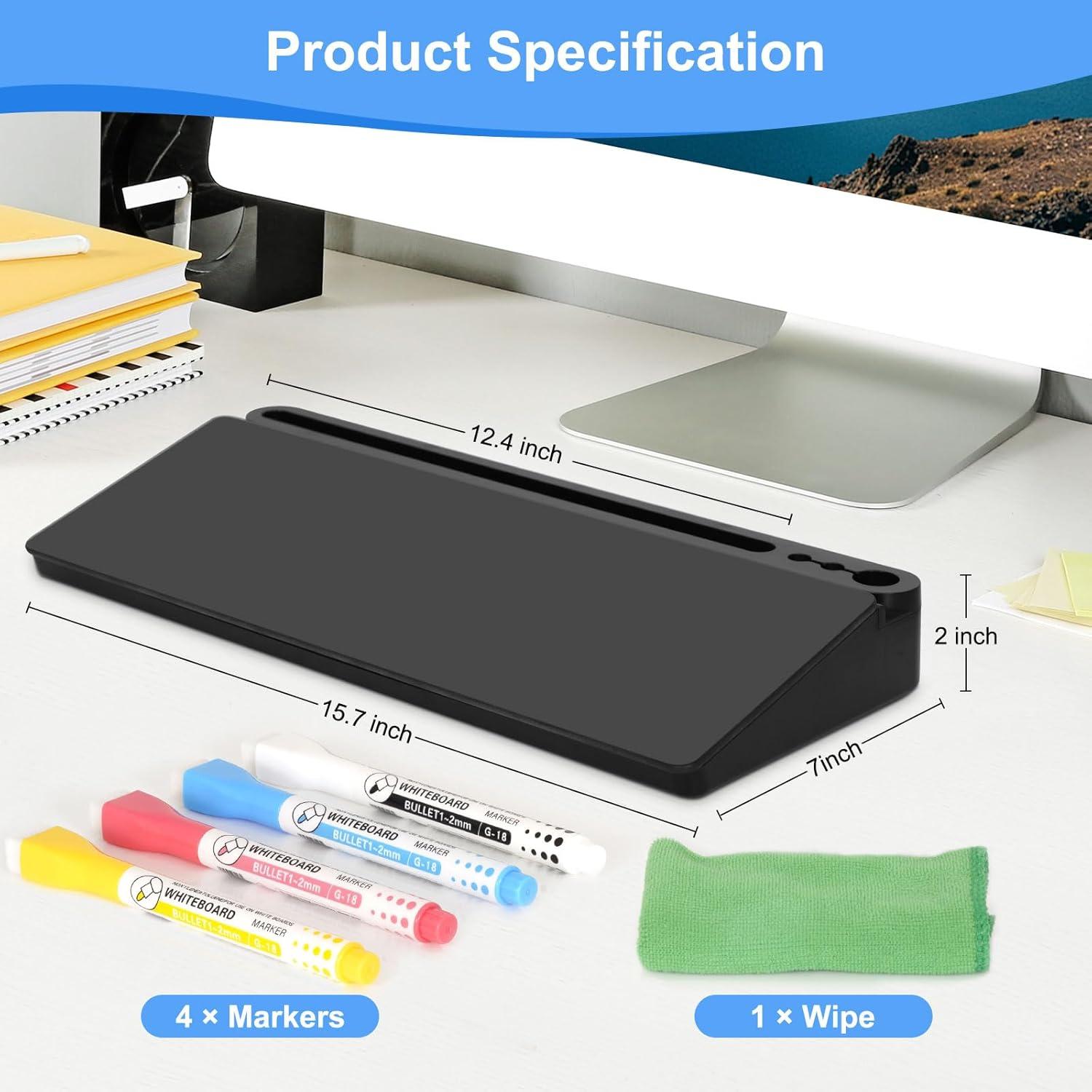 Pizarra de Vidrio para Escritorio WALGLASS 38x17.8cm con Almacenamiento