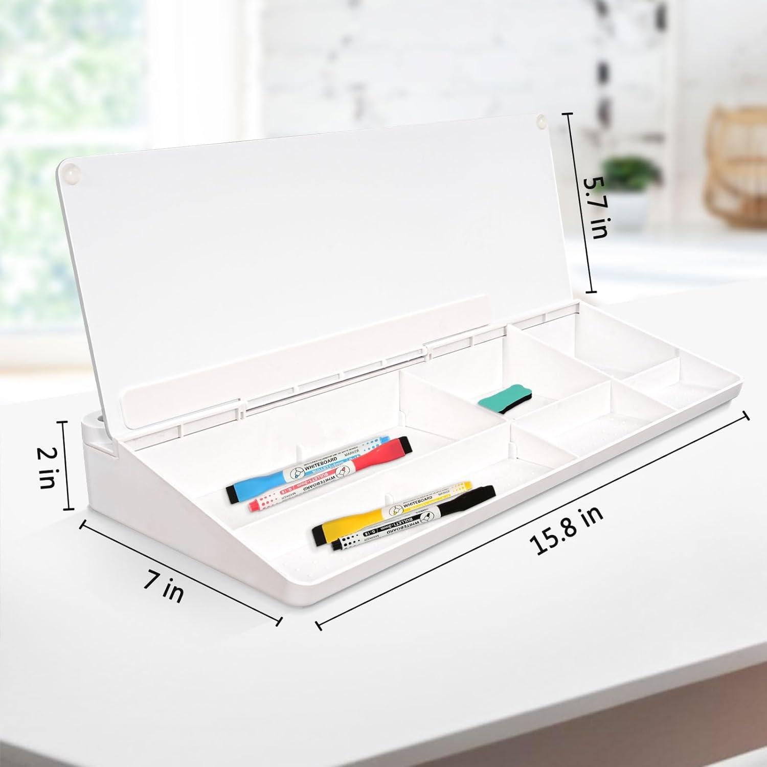 Pizarra Blanca de Vidrio DOLLAR BOSS 40x20 cm con Almacenamiento