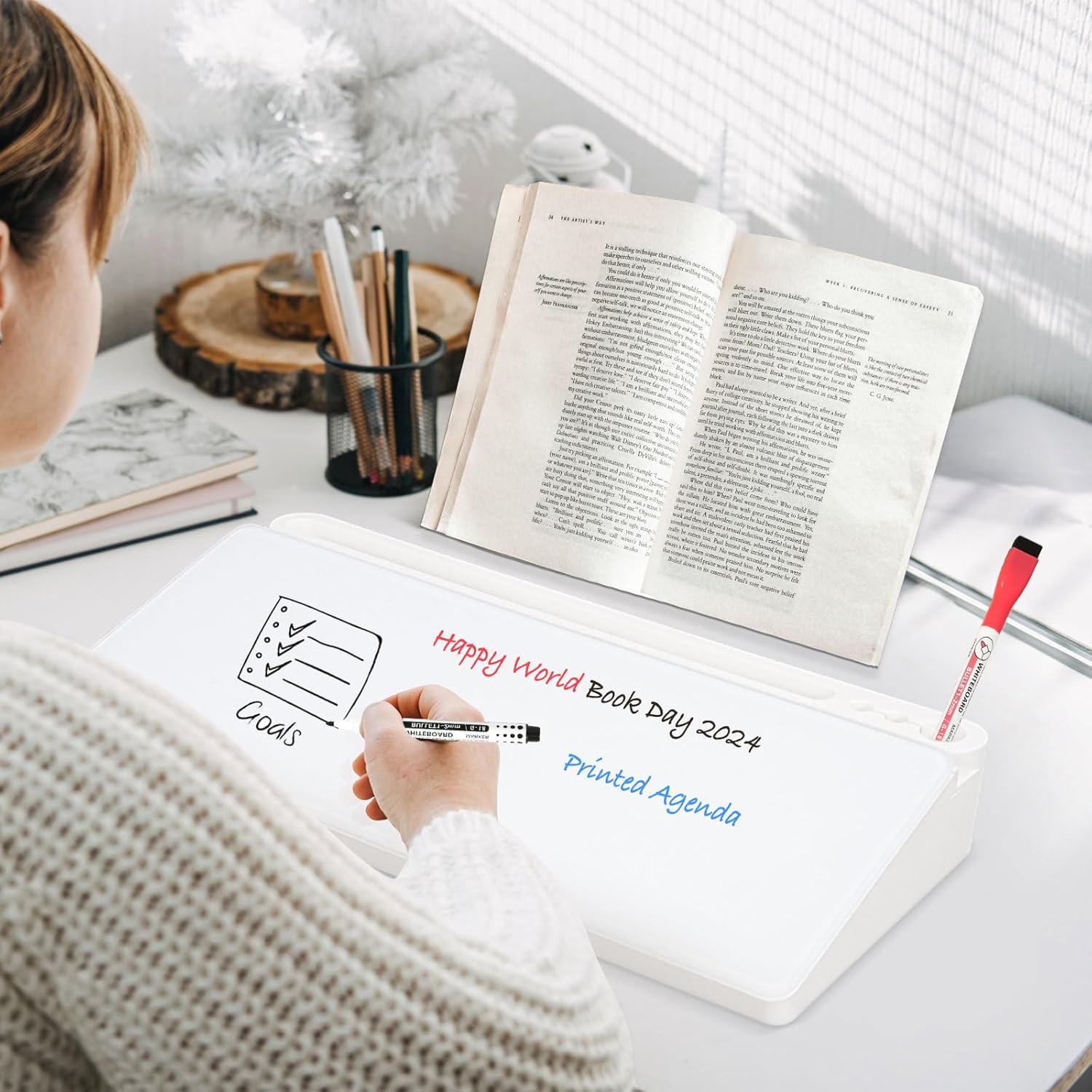 Pizarra Blanca de Vidrio DOLLAR BOSS 40x20 cm con Almacenamiento