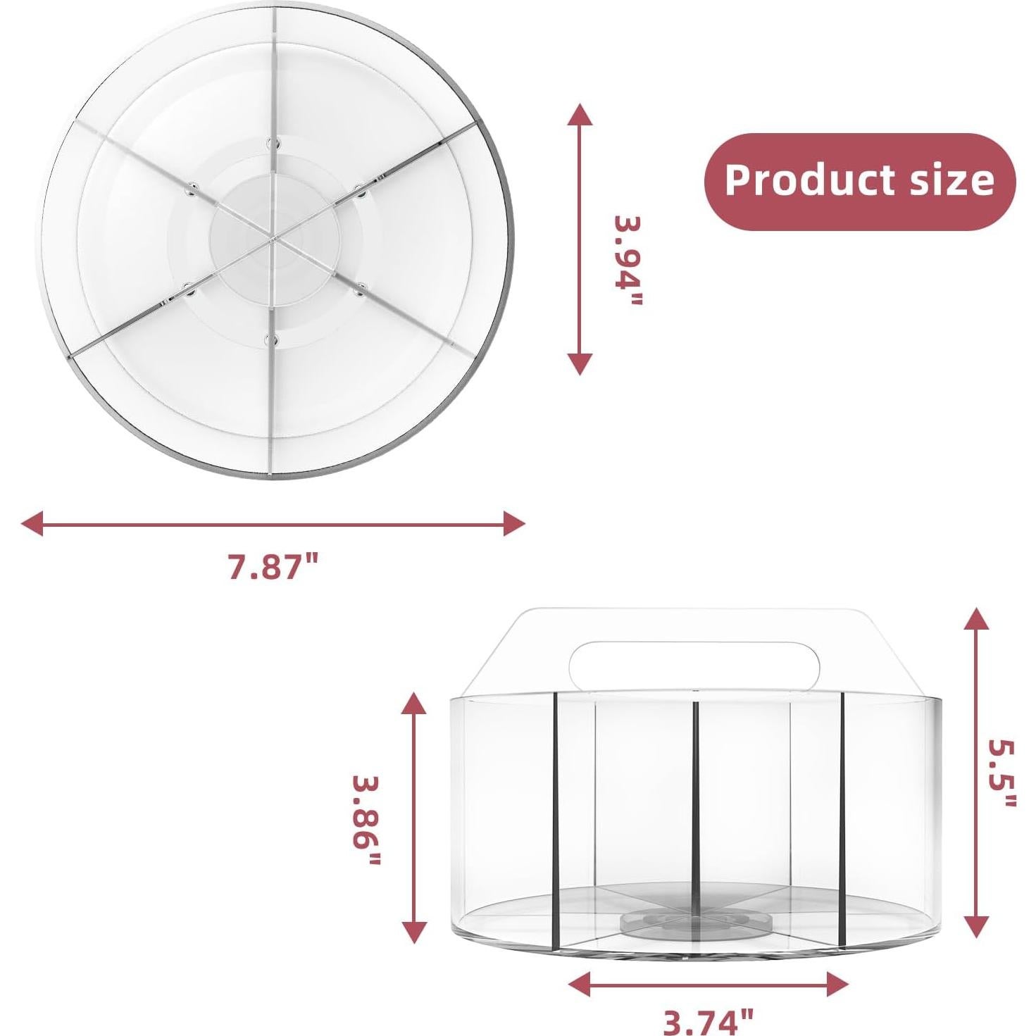 Organizador de Lápices Acrílico Absonic Rotatorio 360° 6 Compartimentos